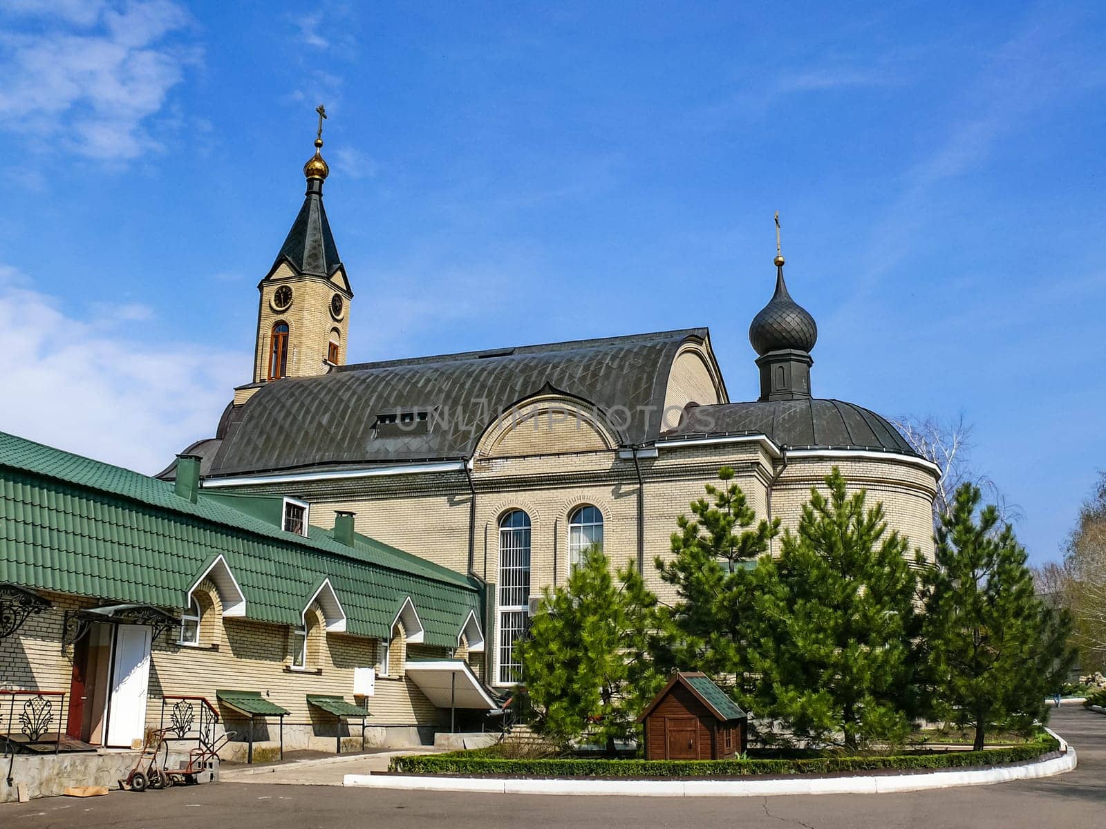 Holy Assumption Monastery, Russia - April 5, 2012: Monastery of the Holy Dormition, appearance of the monastery and the area near it.