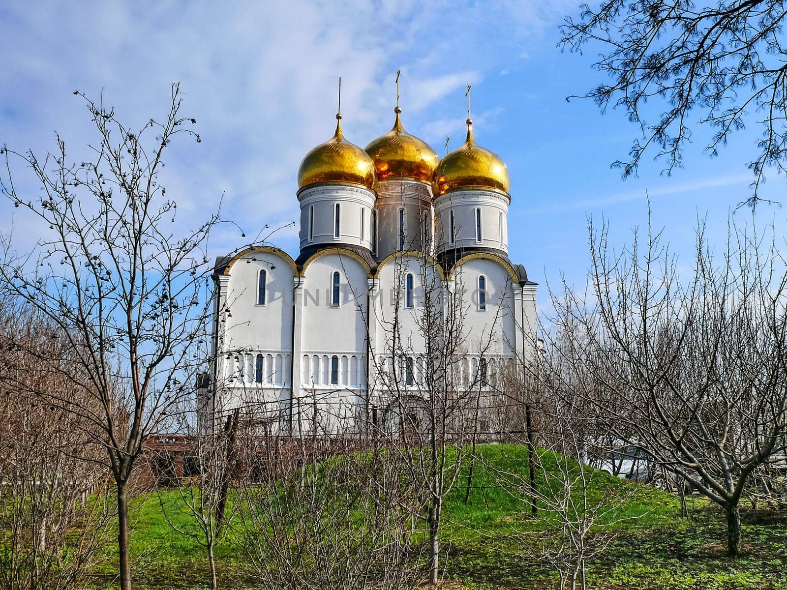 Holy Assumption Monastery, Russia - April 5, 2012: Monastery of the Holy Dormition, appearance of the monastery and the area near it.