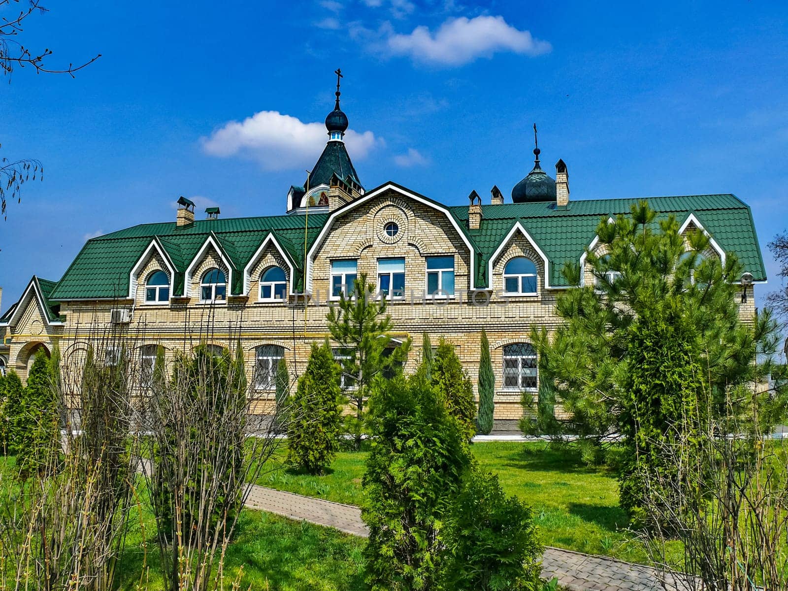 Holy Assumption Monastery, Russia - April 5, 2012: Monastery of the Holy Dormition, appearance of the monastery and the area near it.