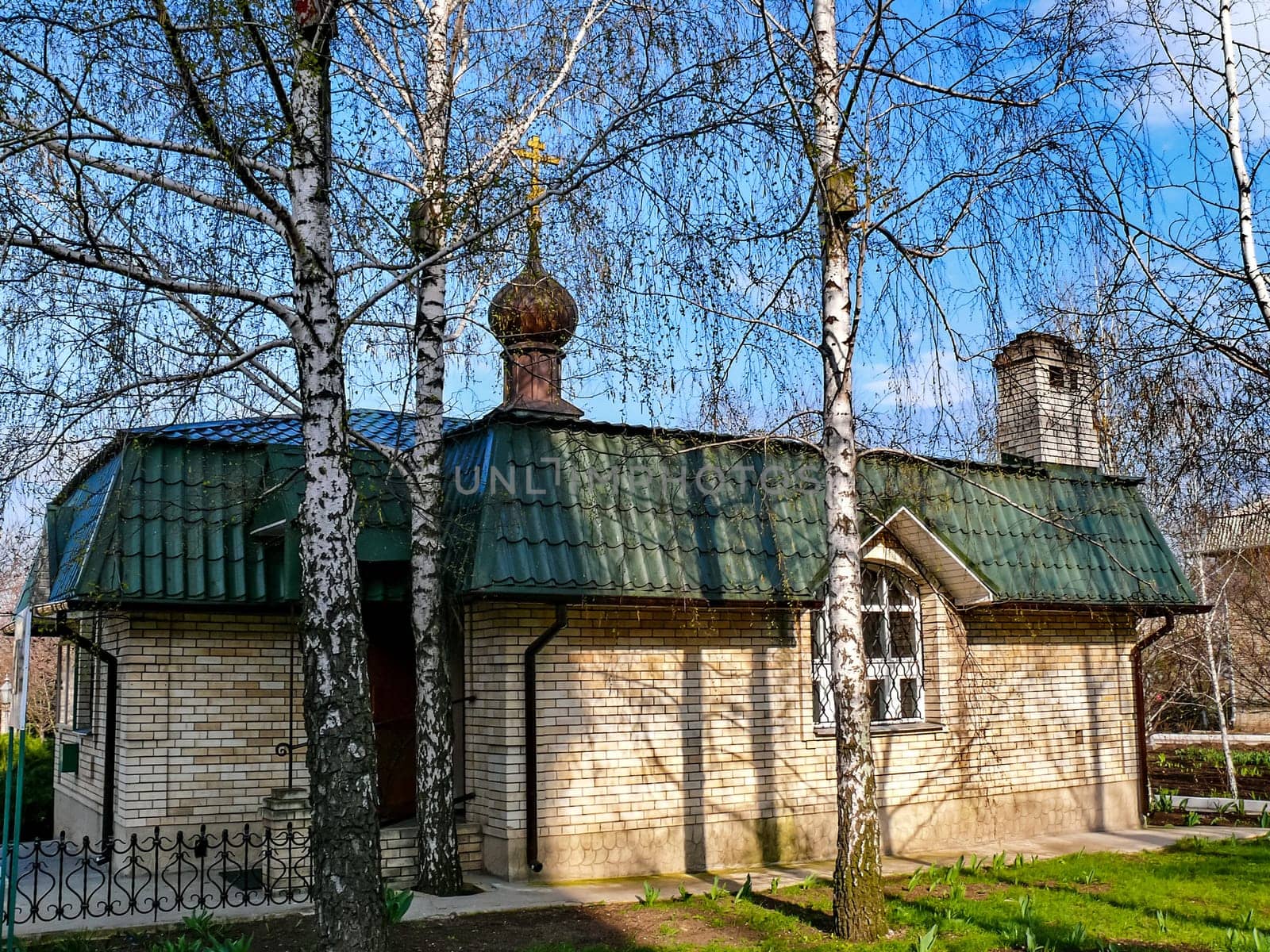 Holy Assumption Monastery, Russia - April 5, 2012: Monastery of the Holy Dormition, appearance of the monastery and the area near it.