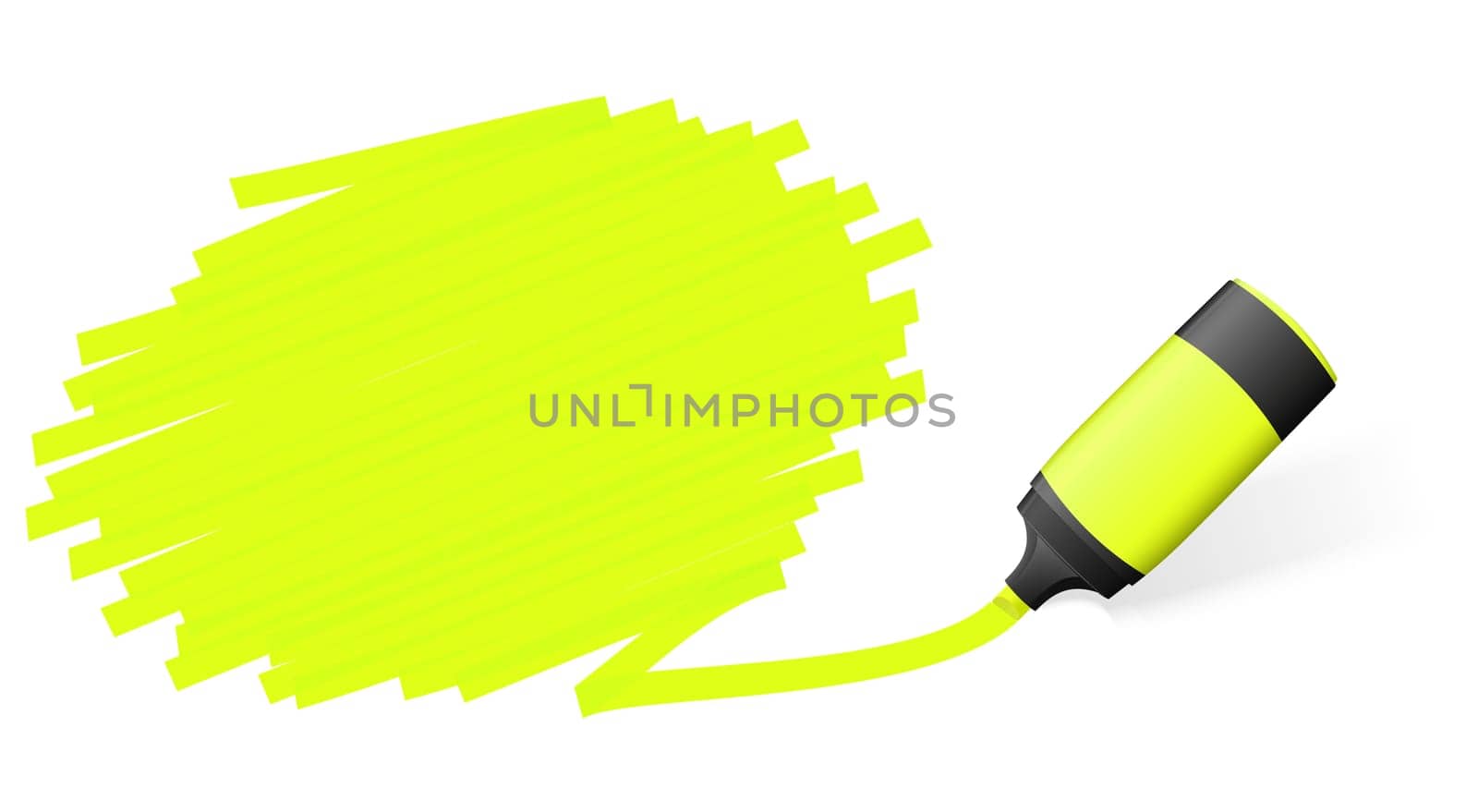 yellow colored high lighter with marking for advertising usage