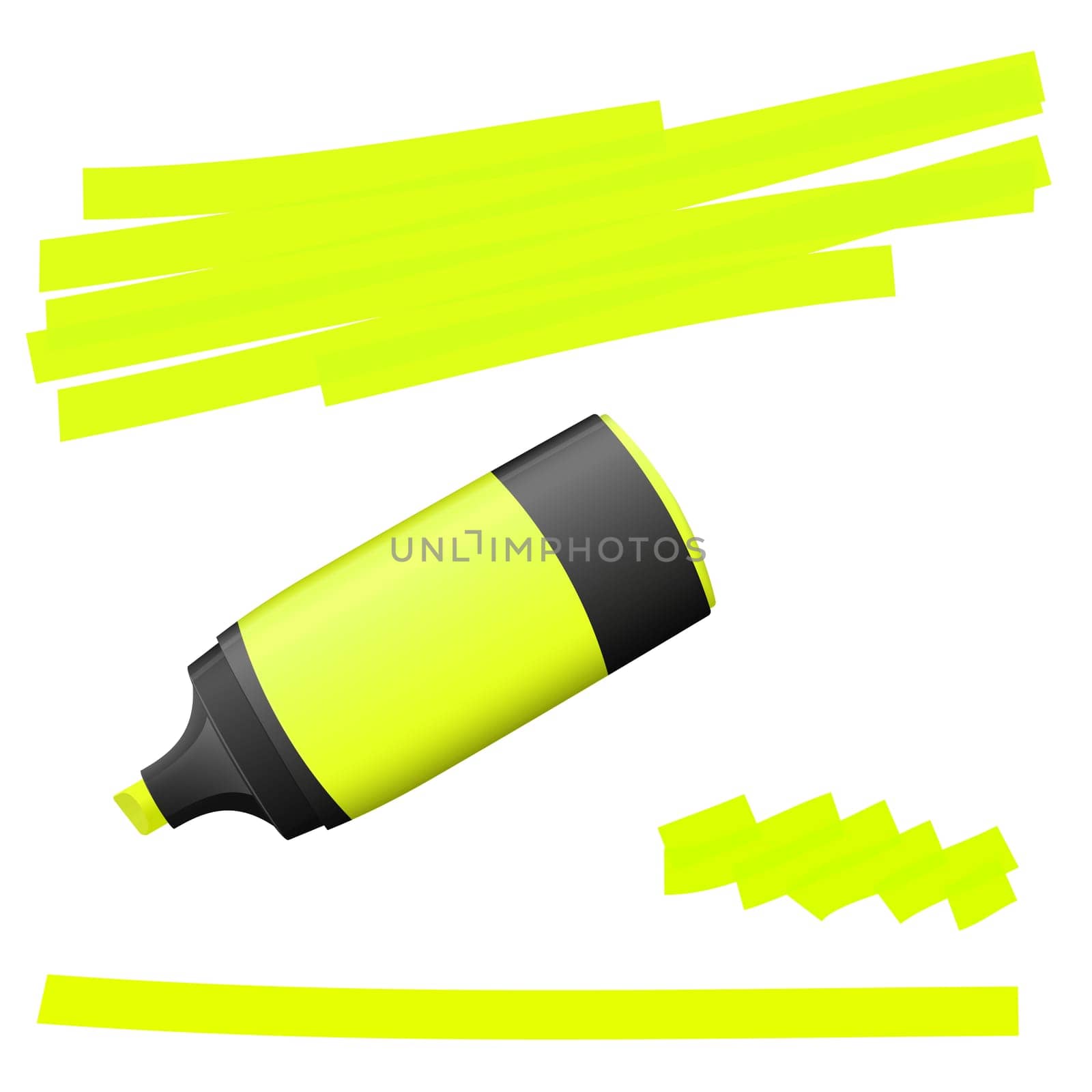 yellow colored high lighter with markings for advertising usage