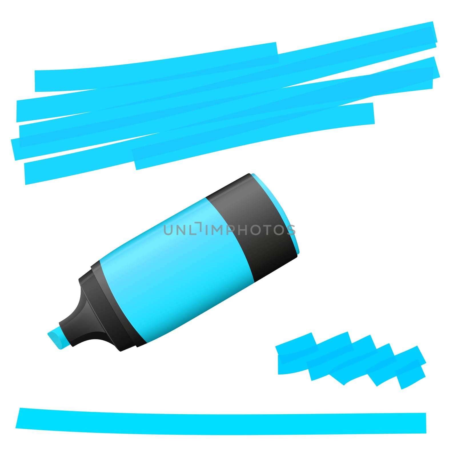 blue colored high lighter with markings for advertising usage