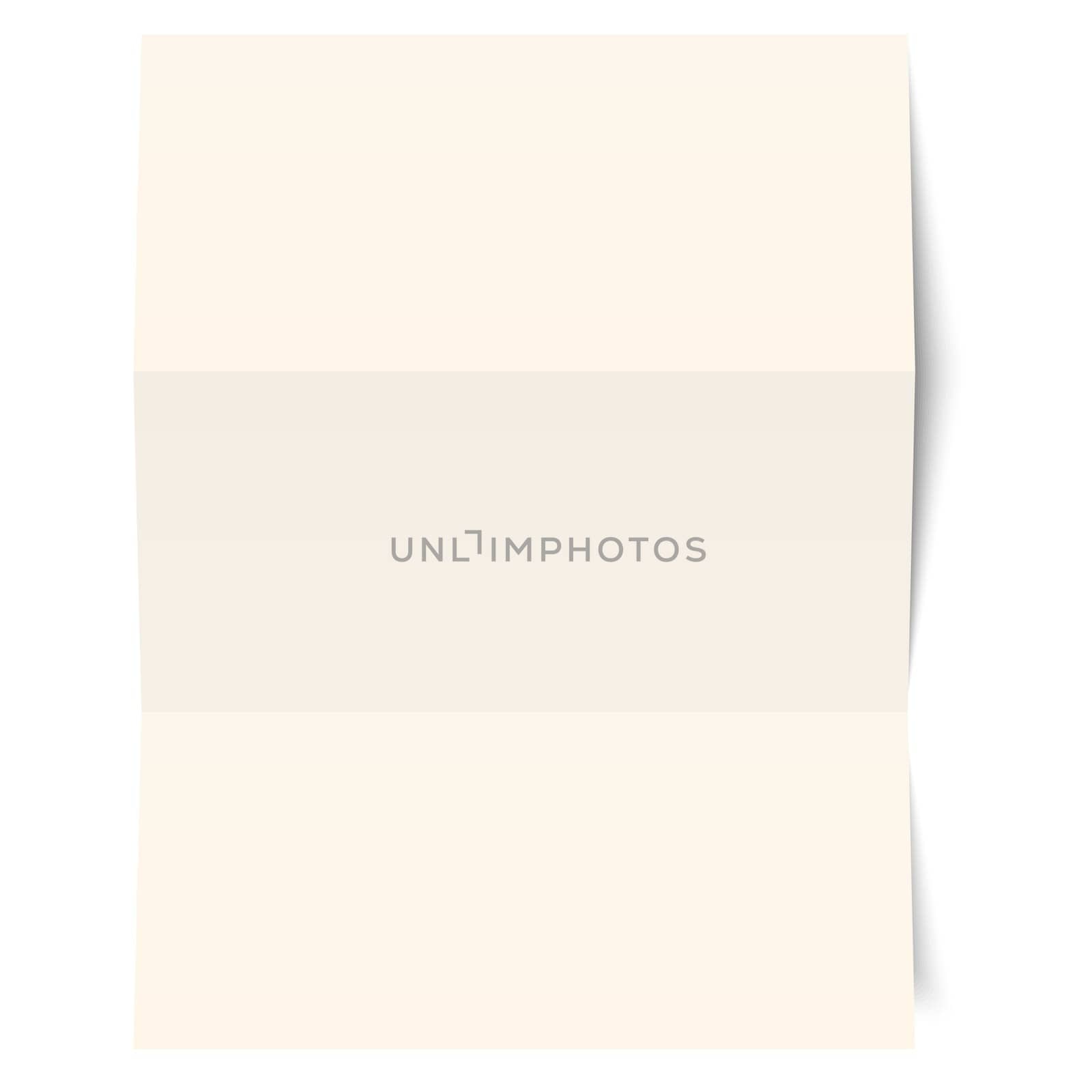 Empty sheet of paper folded for normal post envelope