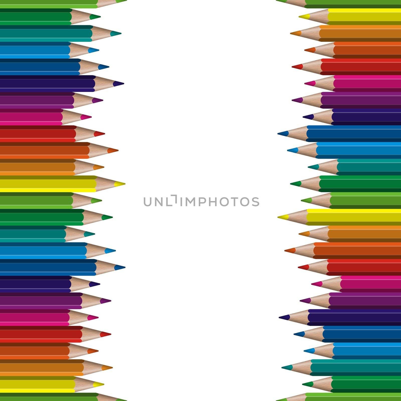 seamless colored pencils row on left and right side