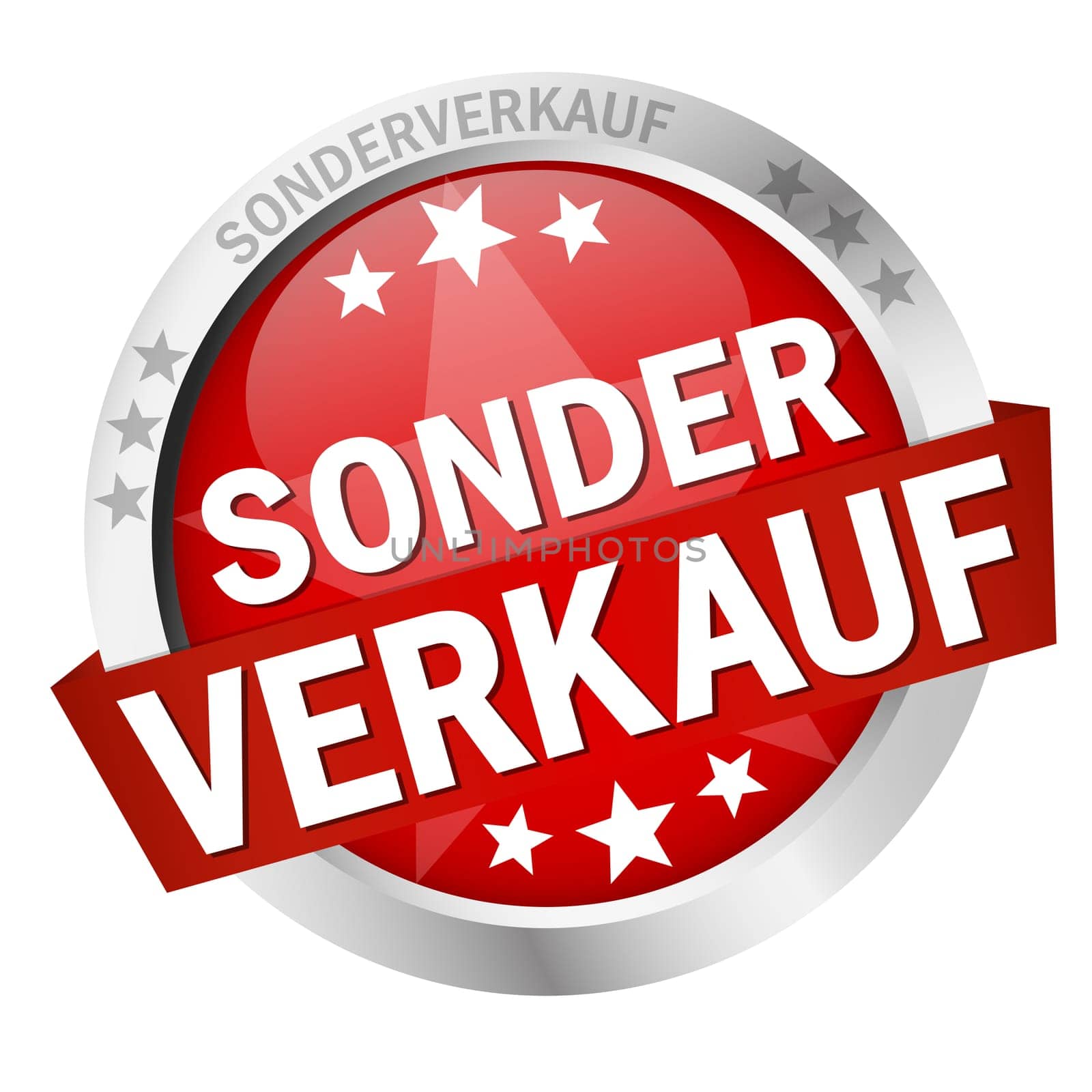 colored button with banner and text special sale