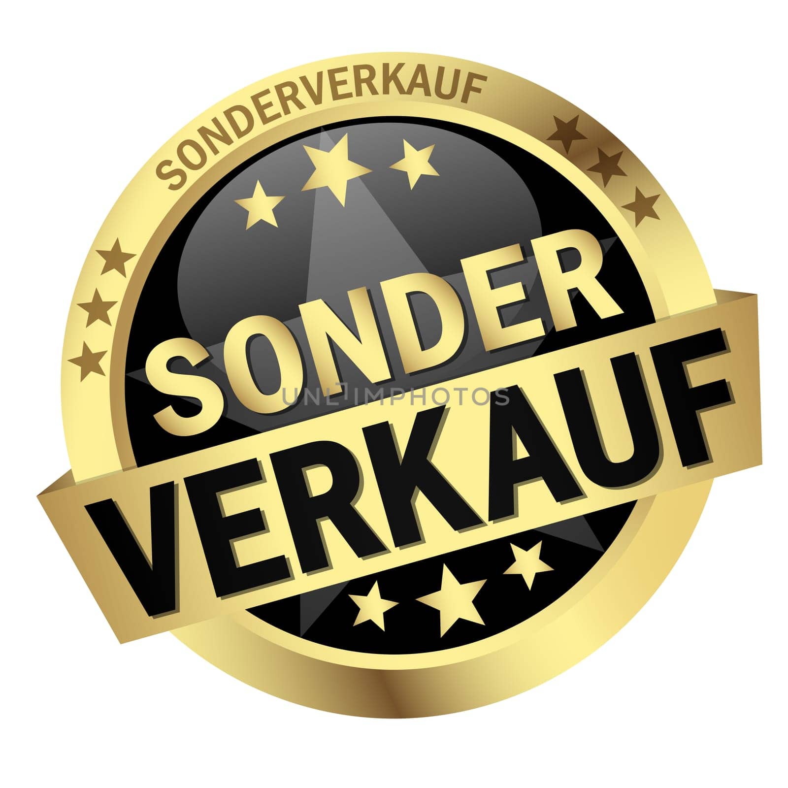 colored button with banner and text special sale