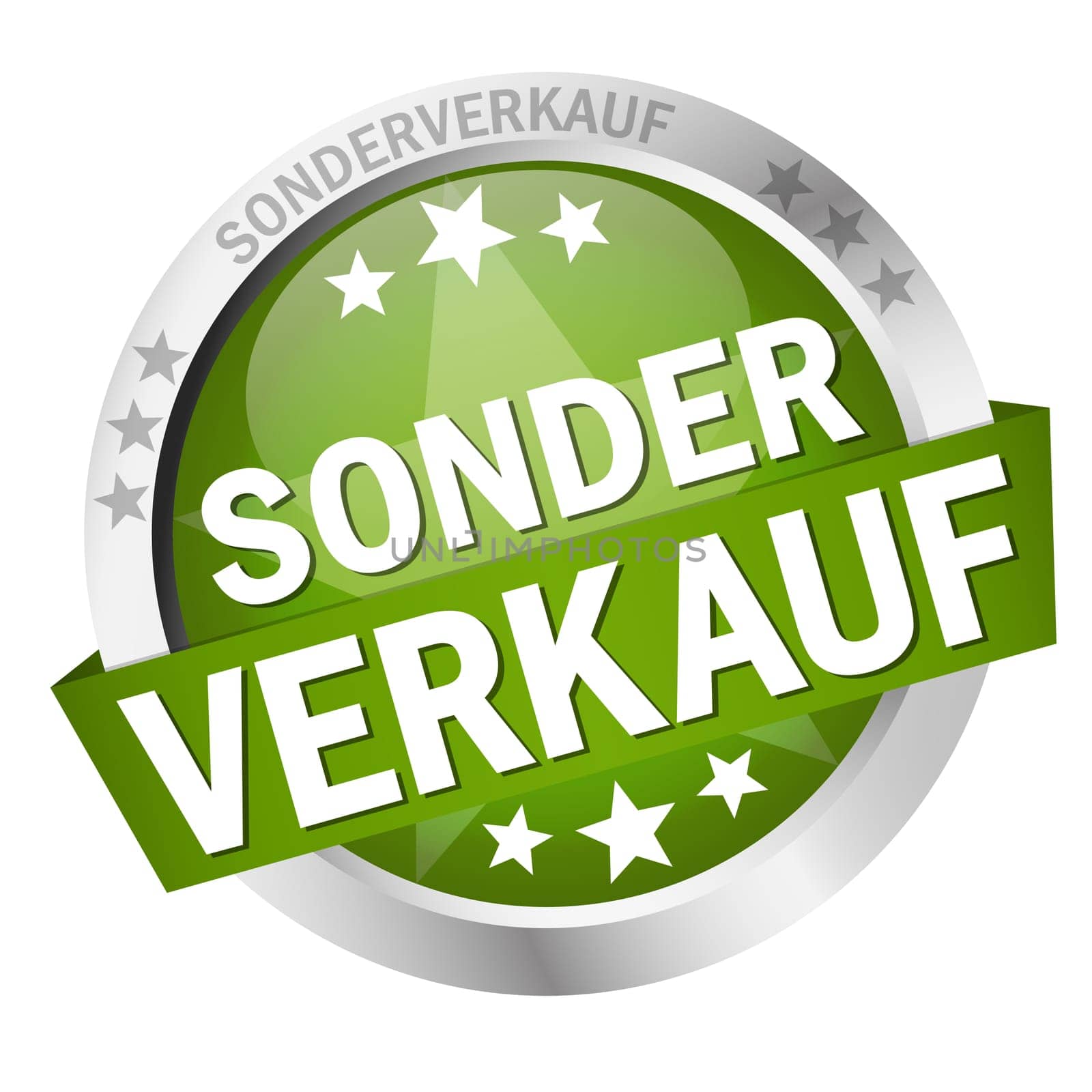 colored button with banner and text special sale