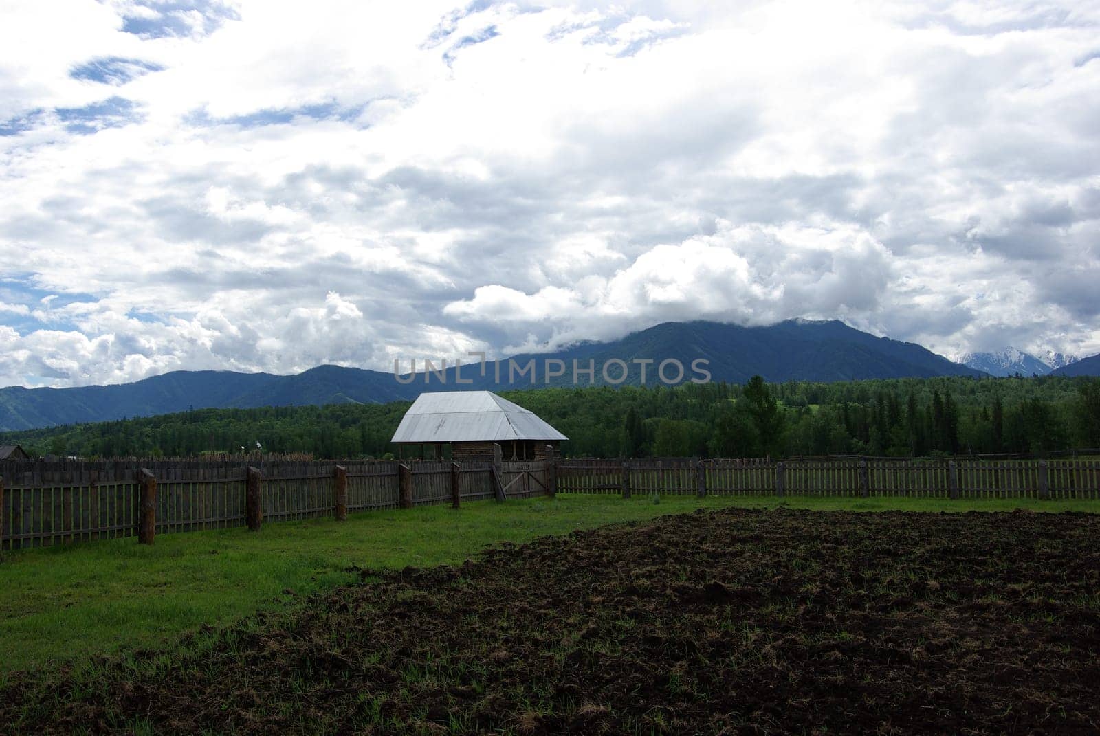 Mountain landscape. Highlands, the mountain peaks, gorges and valleys. The stones on the slopes.