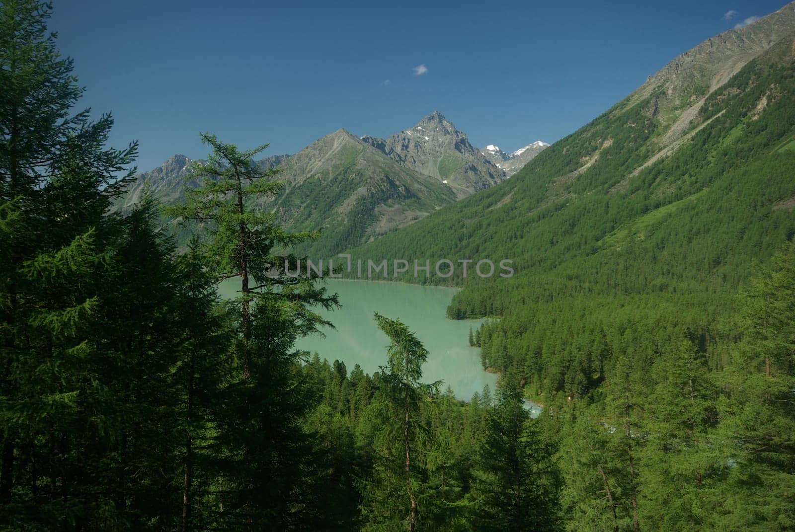 Mountain landscape. Highlands, the mountain peaks, gorges and valleys. The stones on the slopes.