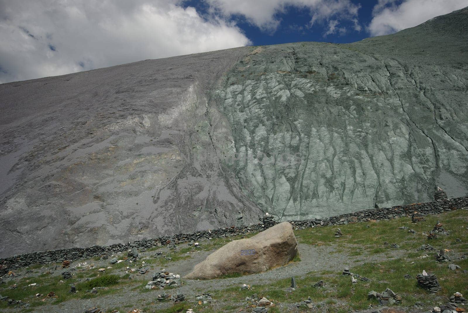 Mountain landscape. Highlands, the mountain peaks, gorges and valleys. The stones on the slopes.