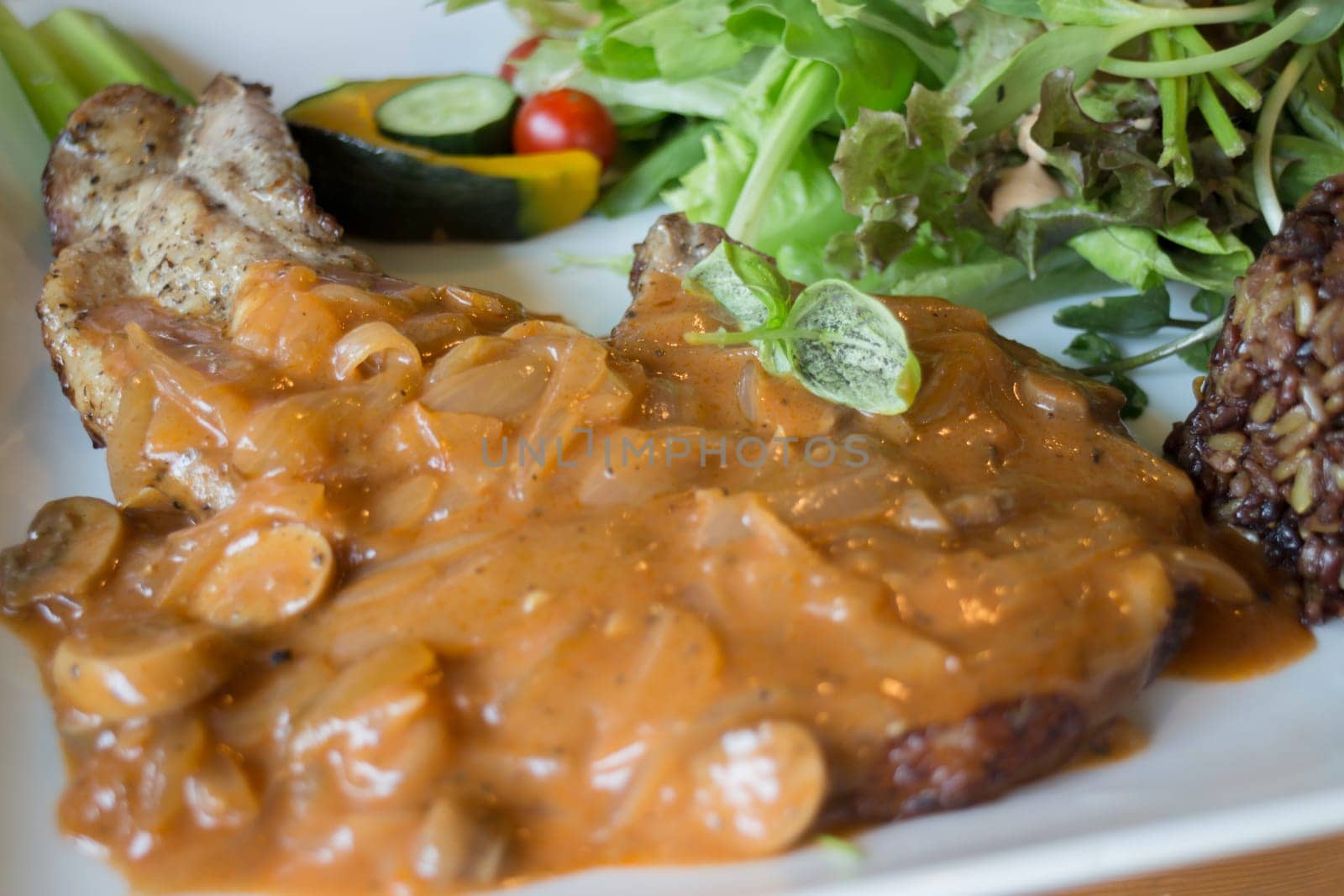 Pork Chops With Mushroom Gravy, stock photo