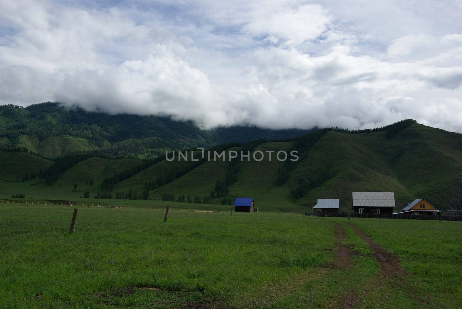 Mountain landscape. Highlands, the mountain peaks, gorges and valleys. The stones on the slopes.