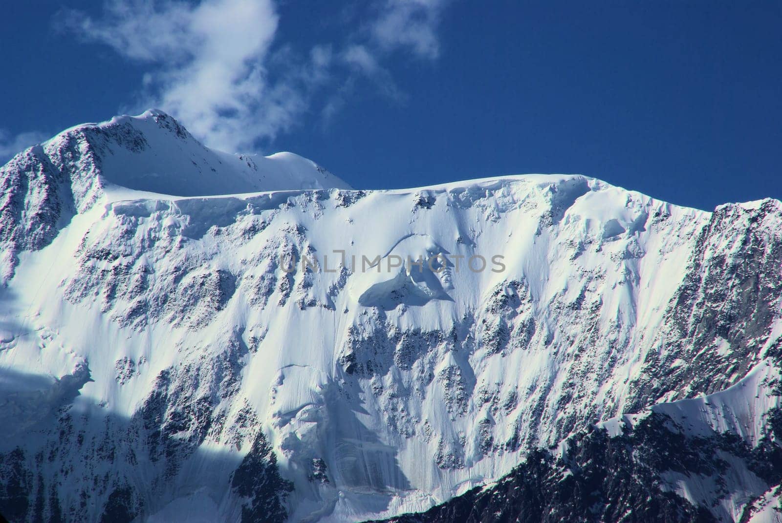 Mountain landscape. Highlands, the mountain peaks, gorges and valleys. The stones on the slopes.