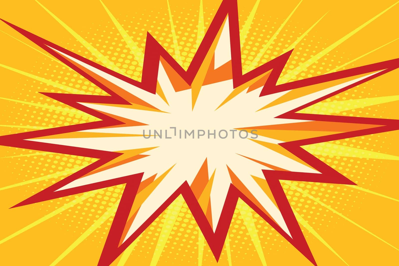 Comic flash in the form of multipath stars. Pop art retro vector illustration