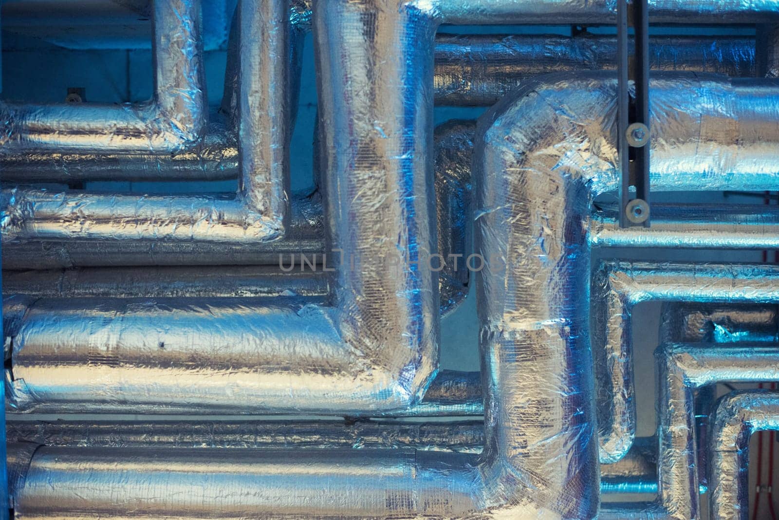 close up on air condition pipes
