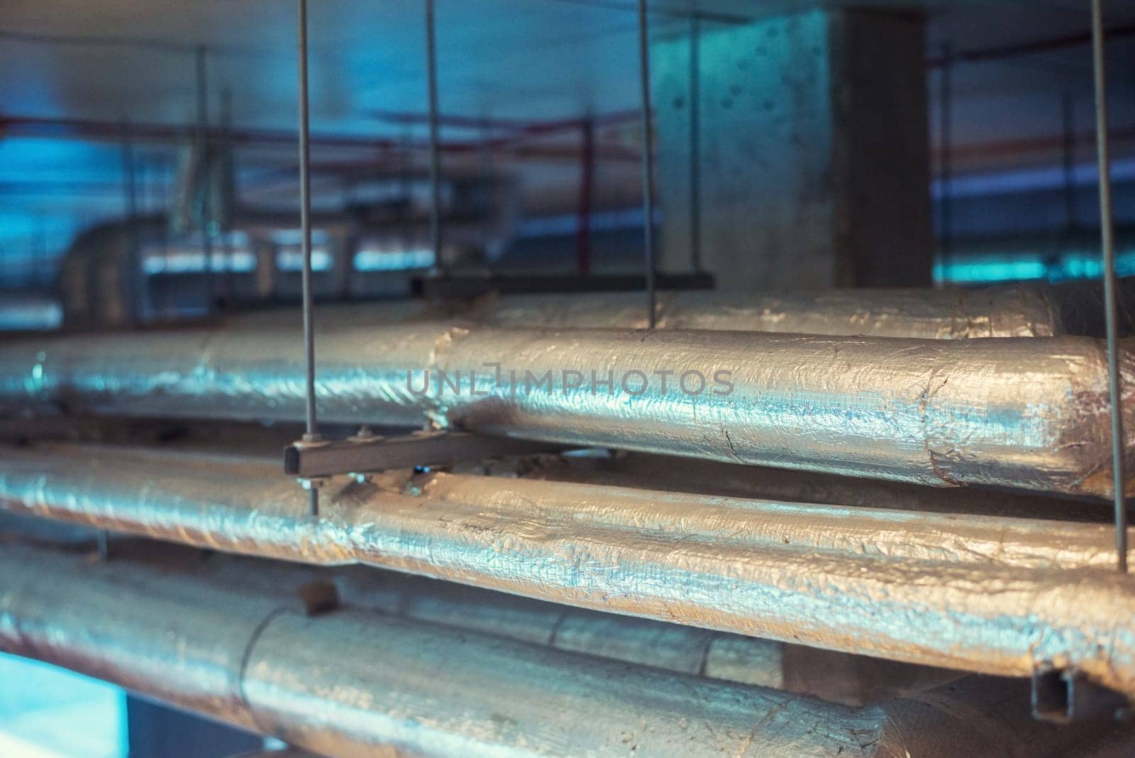 close up on air condition pipes