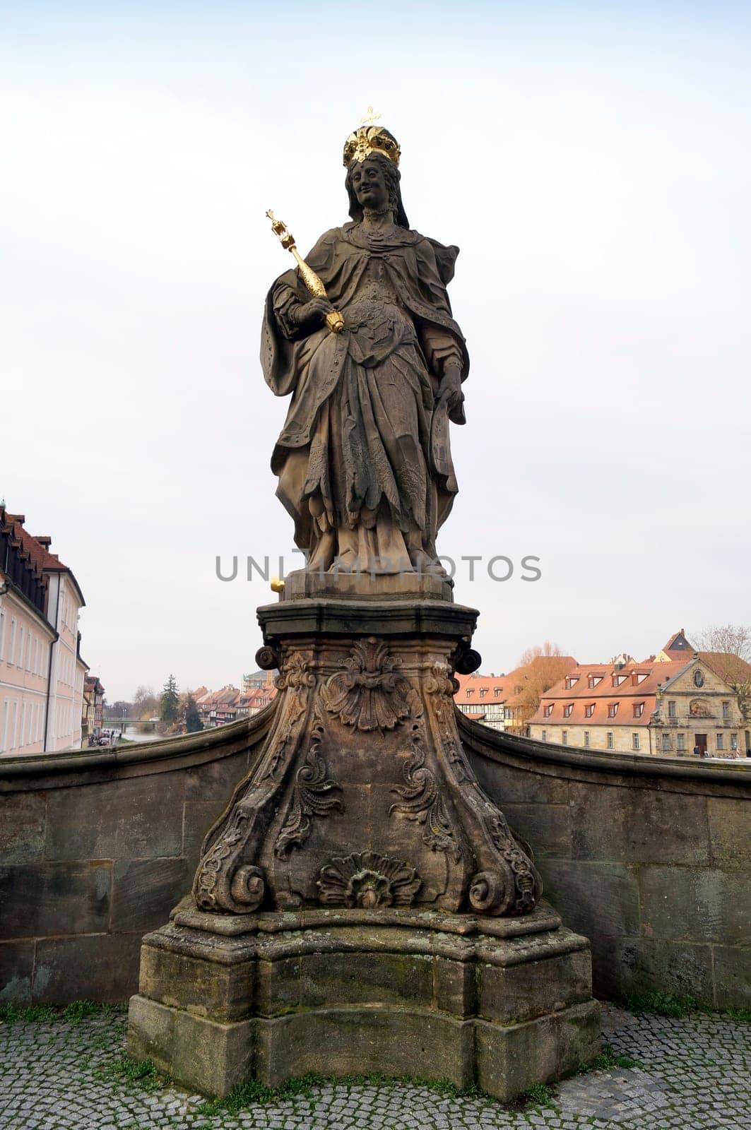 BAMBERG, GERMANY - DECEMBER 05, 2015: Statue of Queen Kunigunde as Holy Roman Empress in Bamberg, Germany