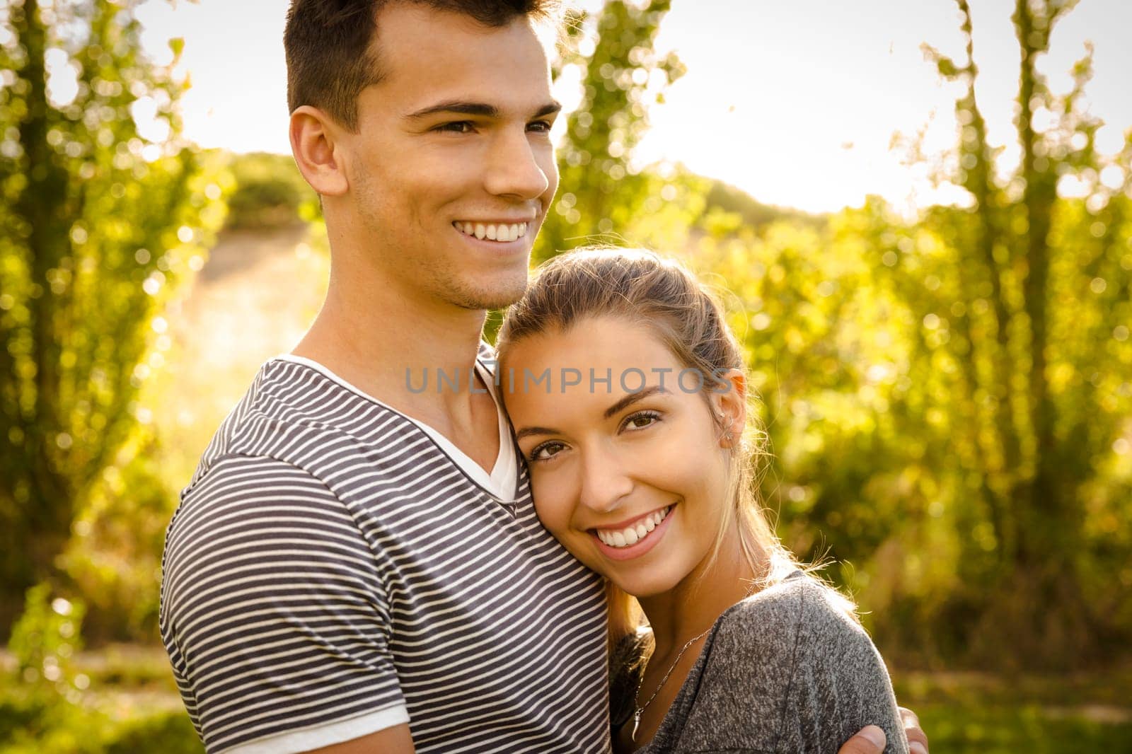 Portrait of a happy young couple in love