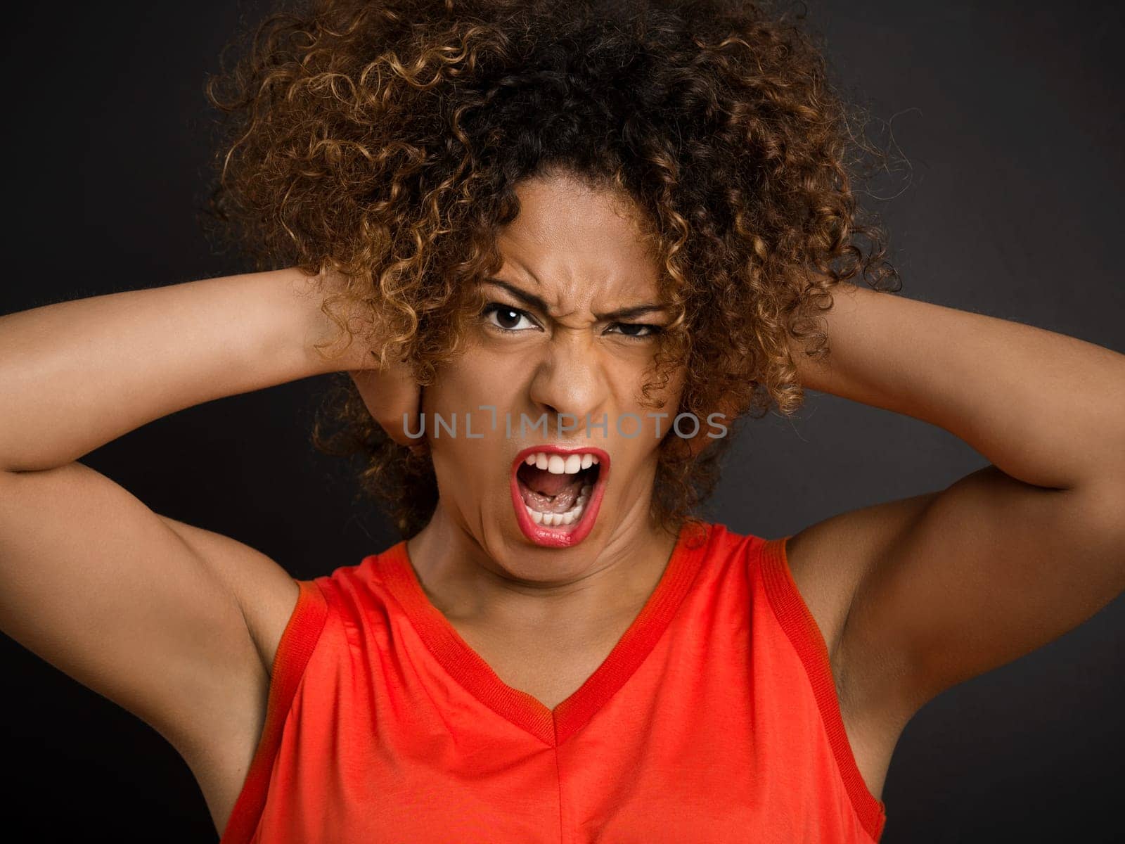 Portrait of a beautiful African American woman with a happy face
