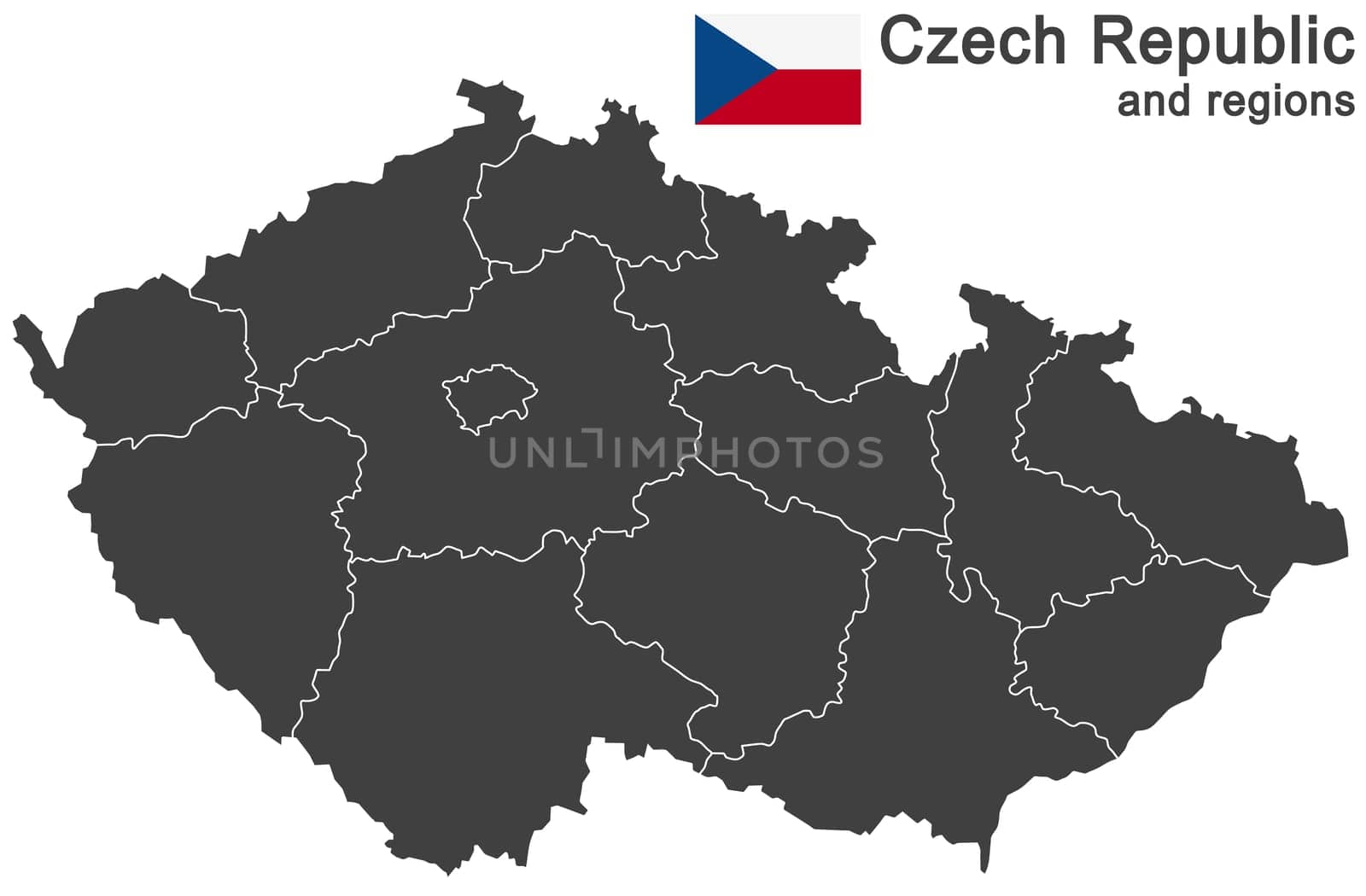 european country Czech Republic and detailed regions