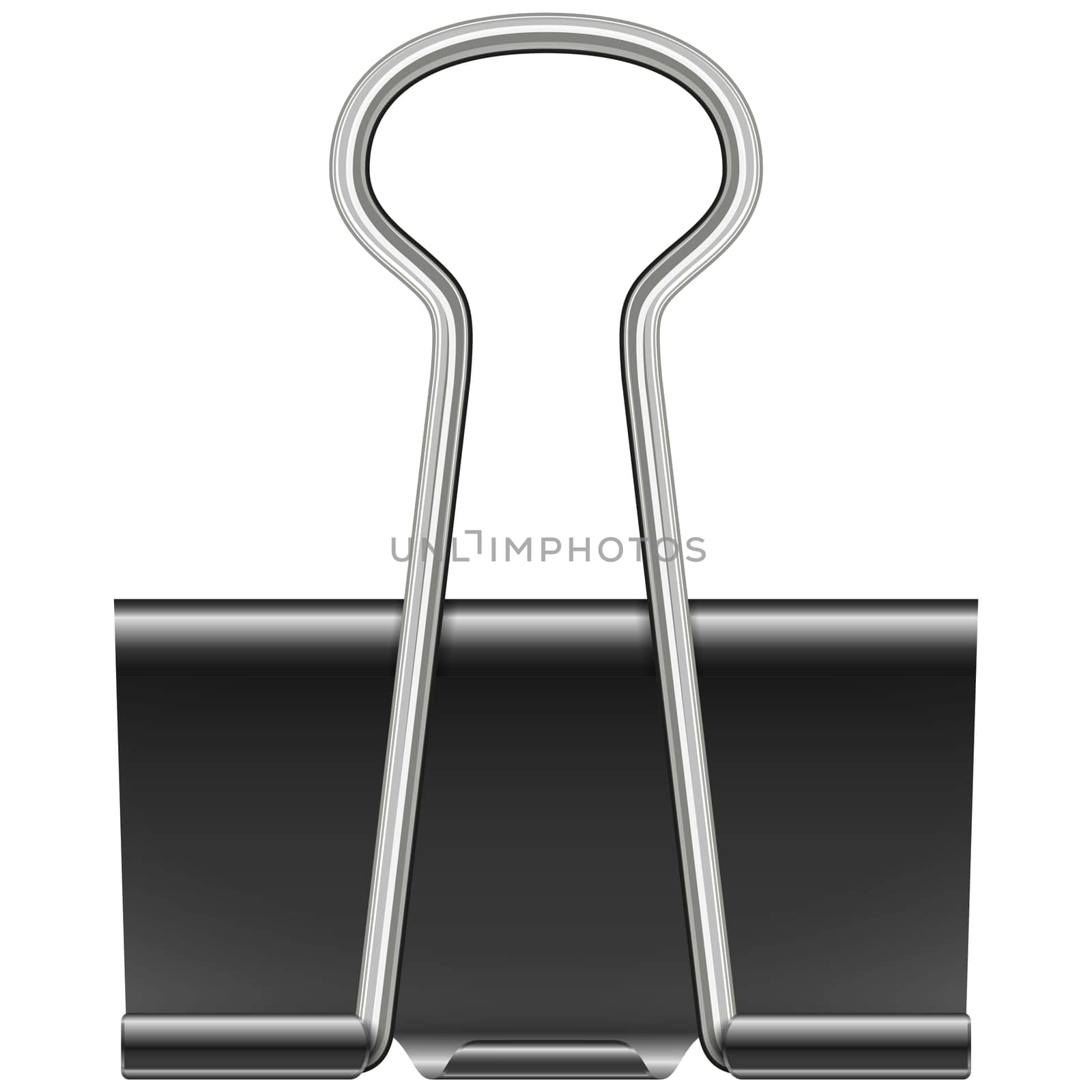 black metal foldback clip isolated on white background