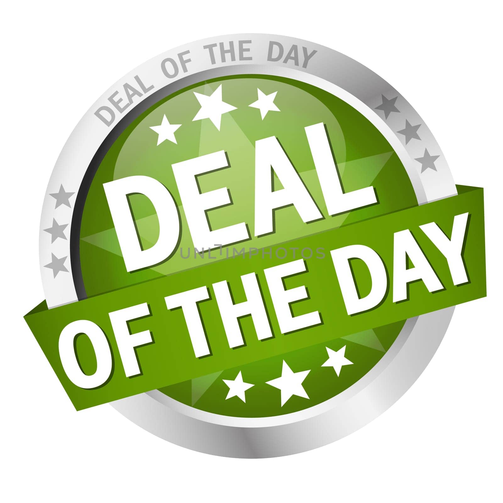 colored button with banner and text Deal of the day
