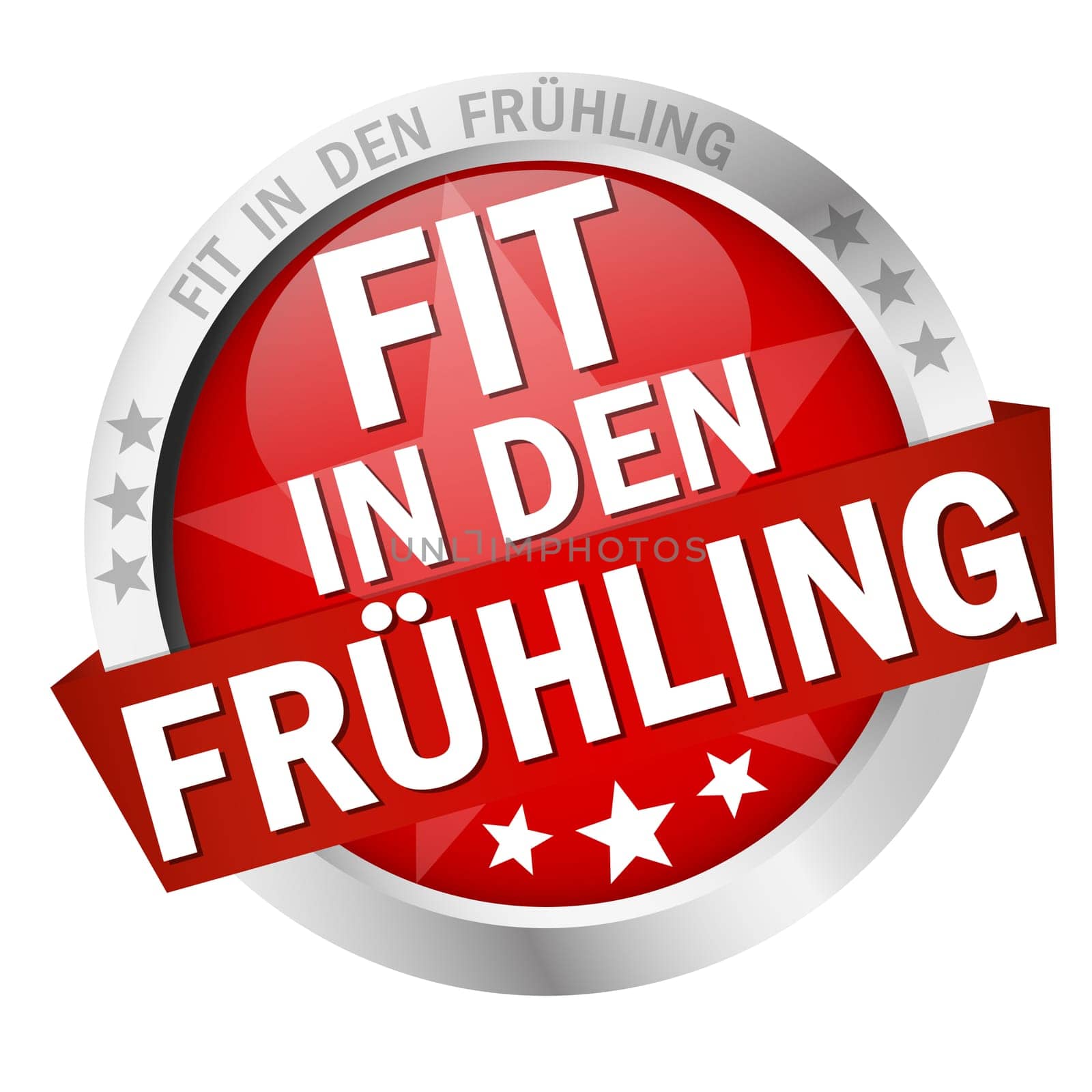 colored button with banner and text Fit into spring