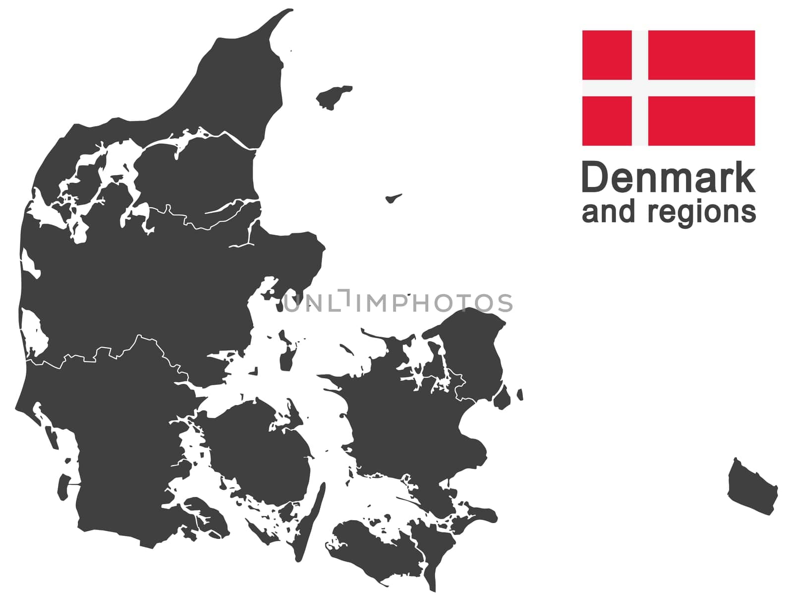 european country Denmark and detailed regions