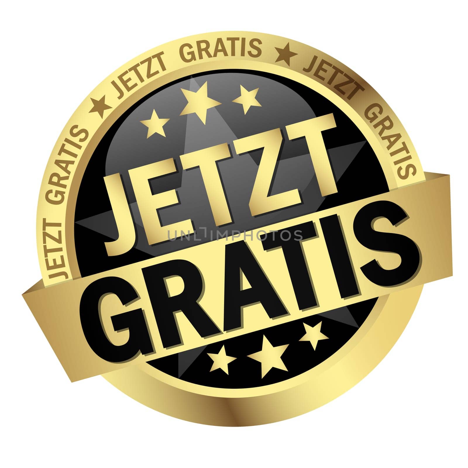 colored button with banner and text Now free