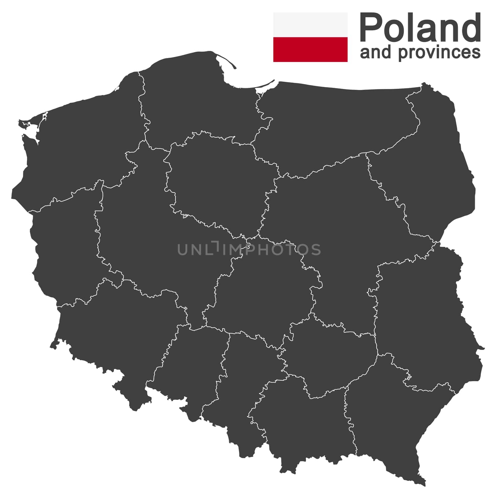 european country Poland and detailed voivodeships (provinces)