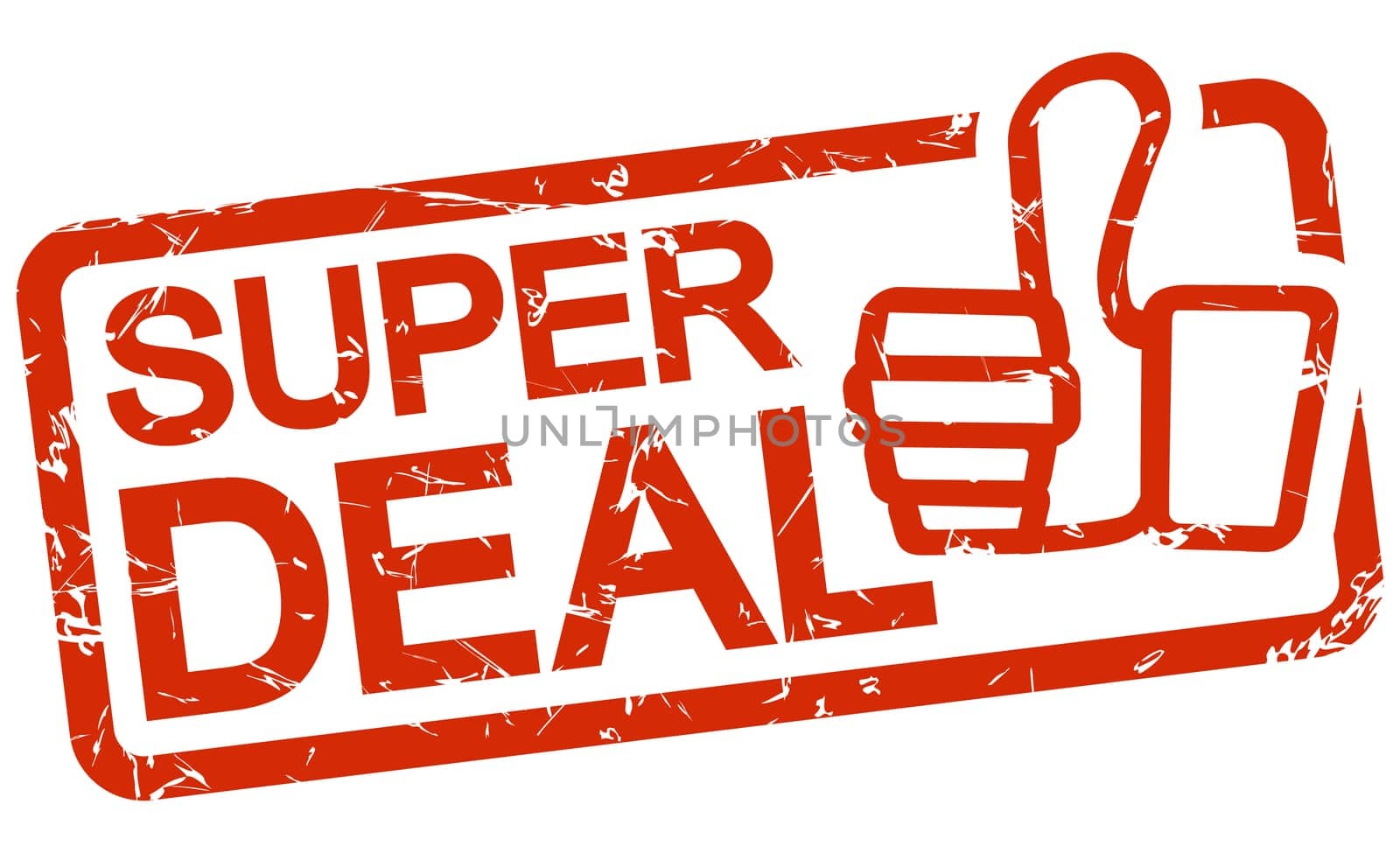 grunge stamp with frame colored red and text Super Deal