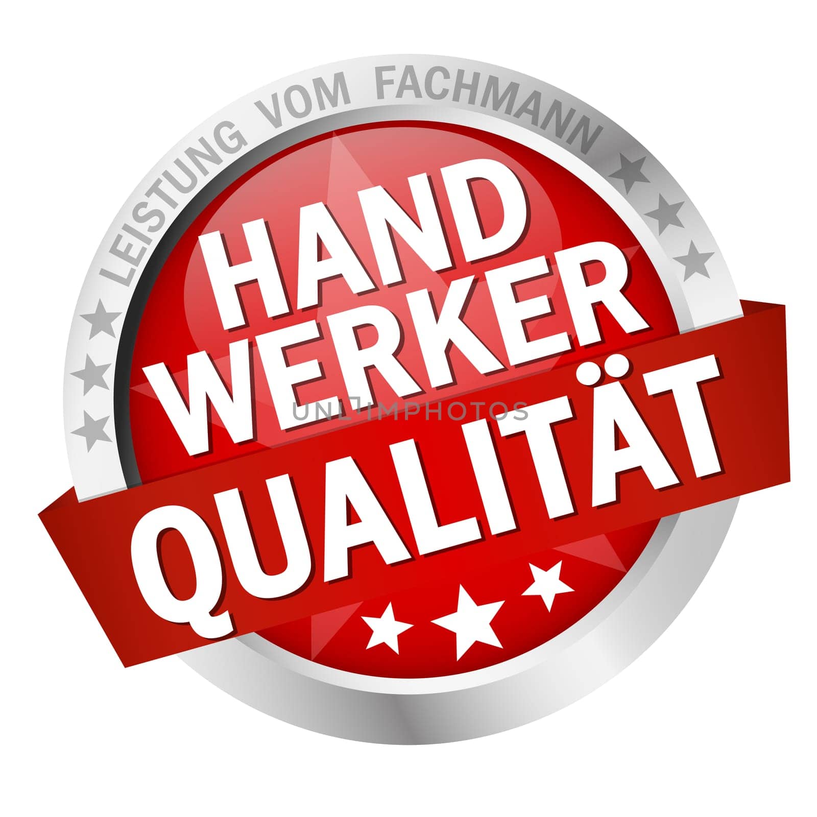 colored button with banner and text craftsman quality