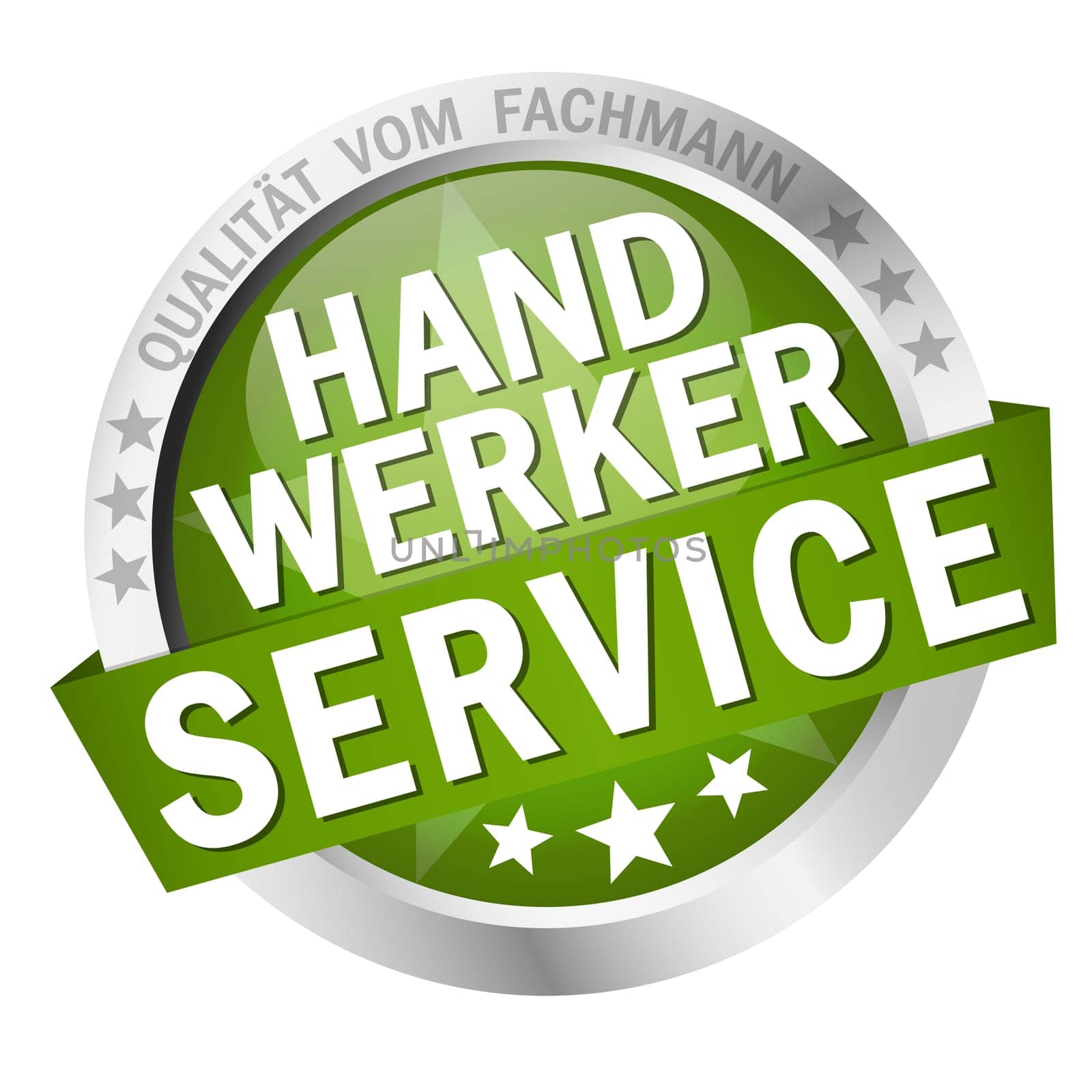 colored button with banner and text craftsman service