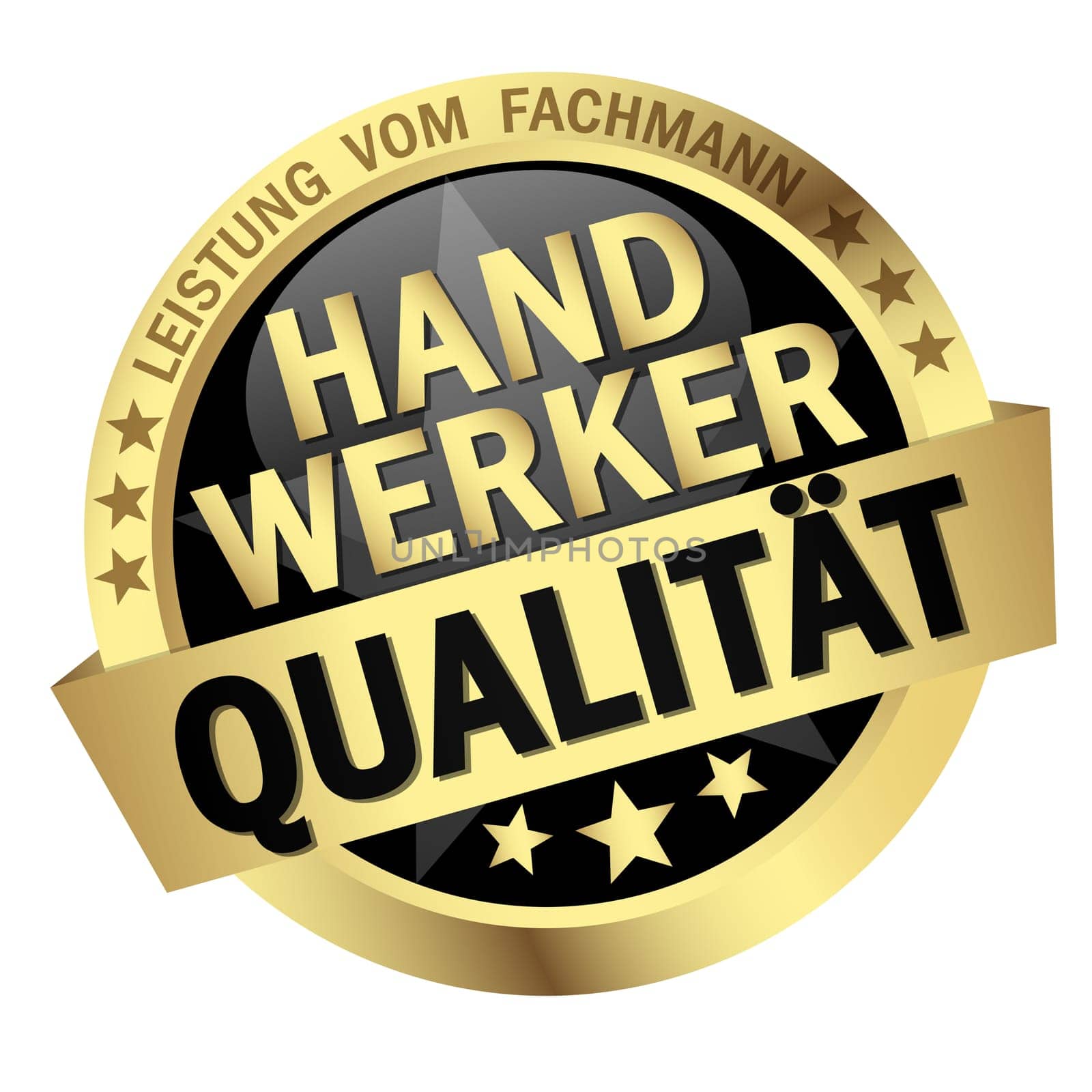 colored button with banner and text craftsman quality