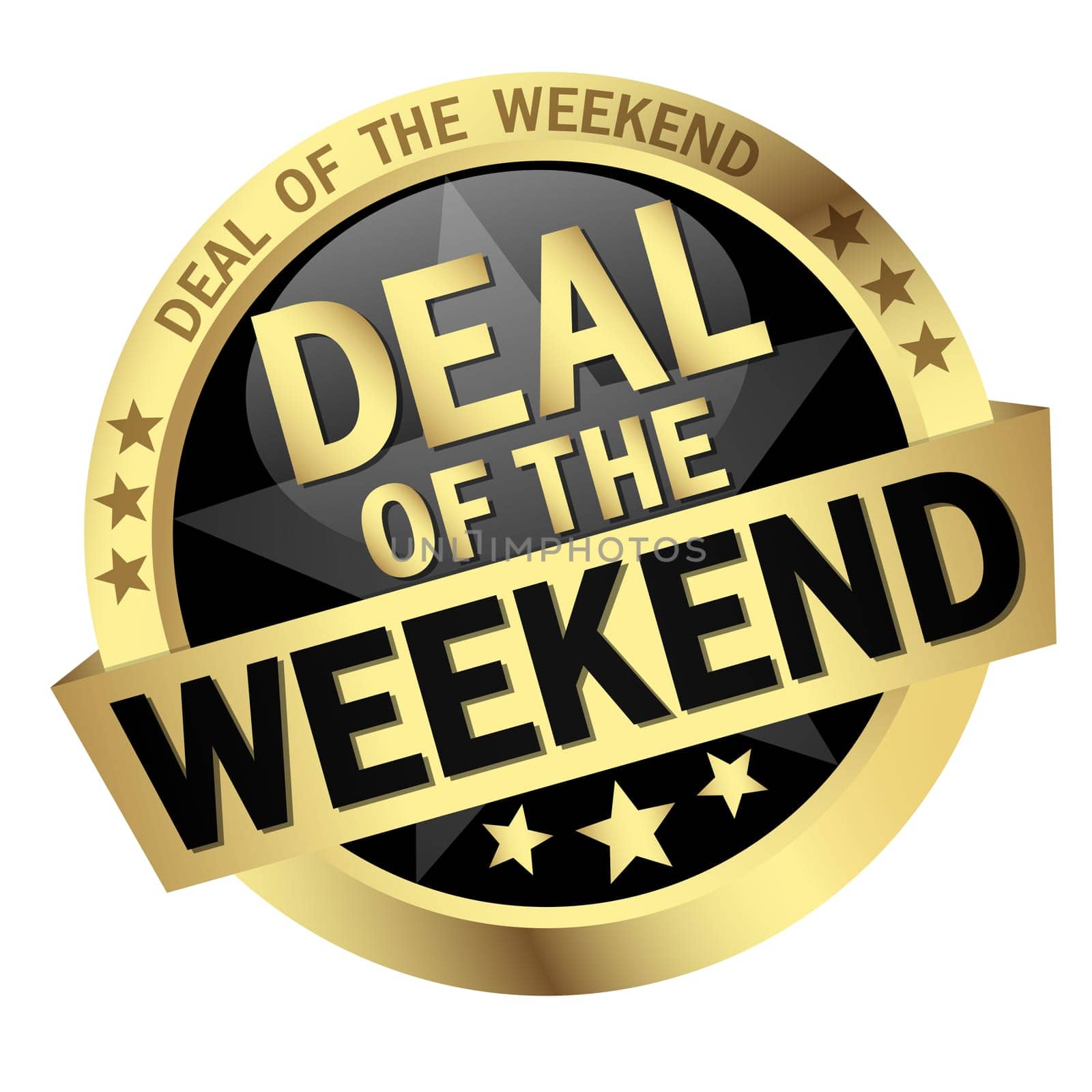 colored button with banner and text Deal of the weekend