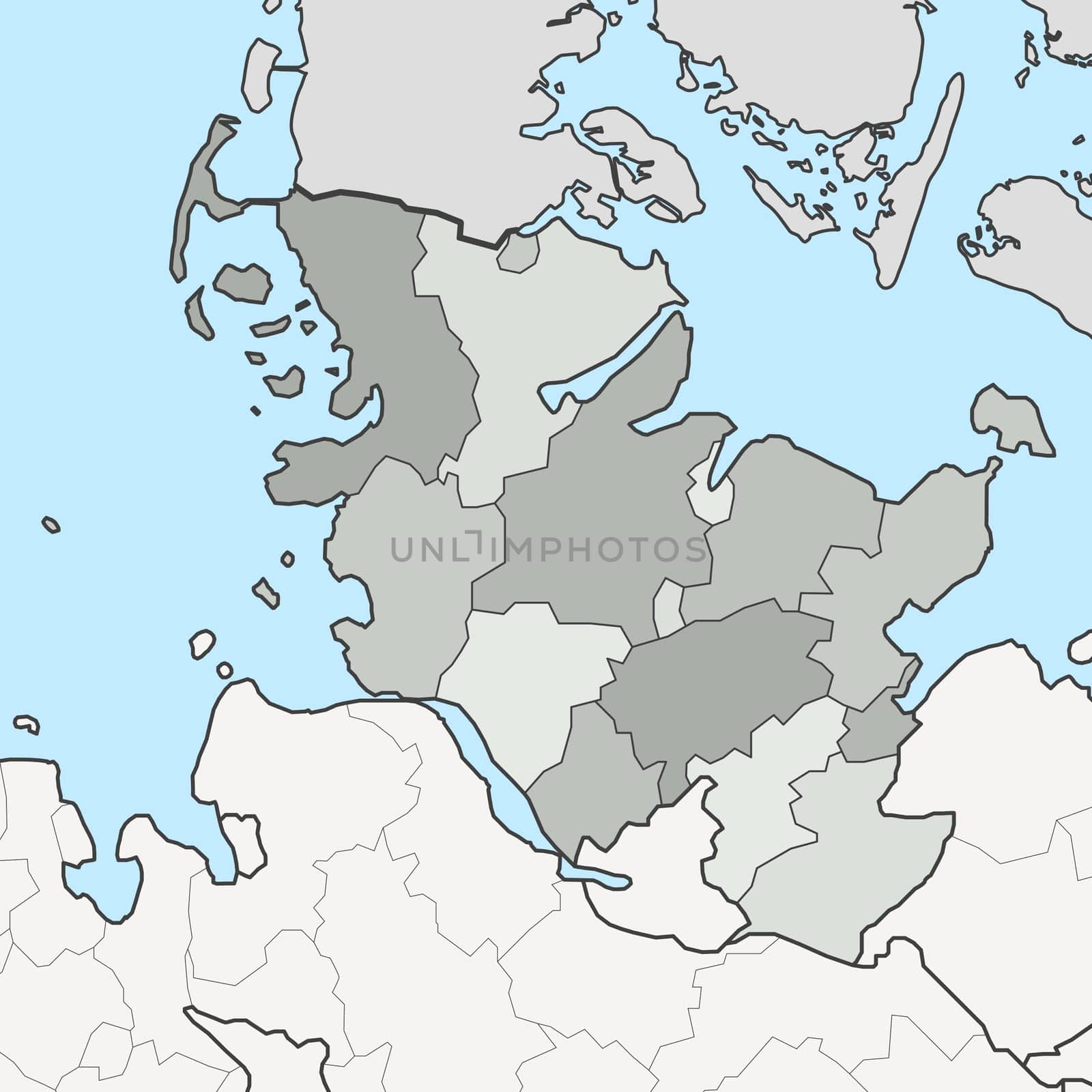 Map of Germany federal state Schleswig-Holstein with neighboring federal states