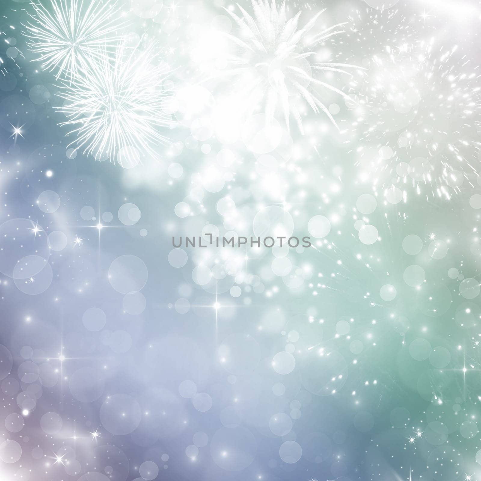 Fireworks at New Year and copy space