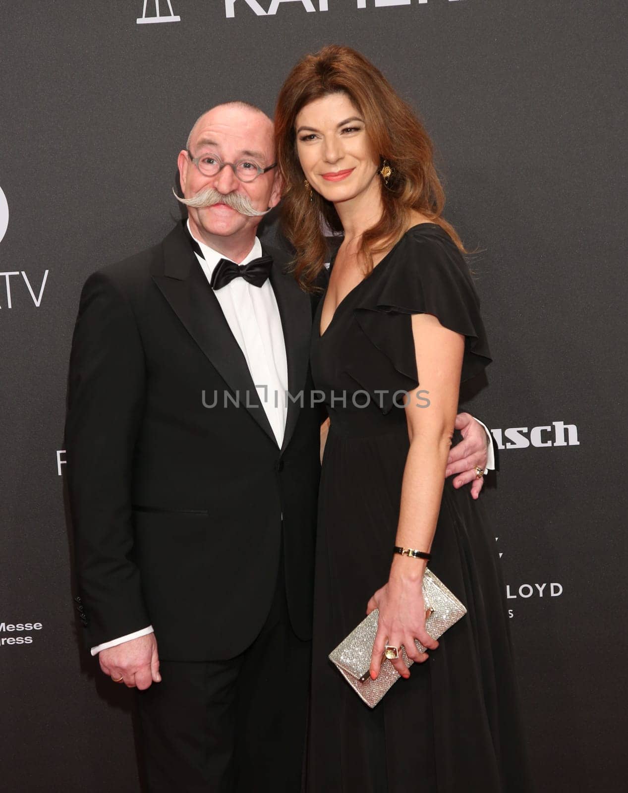 Horst Lichter with Nada Sosinka ,. Presentation of the GOLDEN CAMERA 2017 at Messe Hamburg