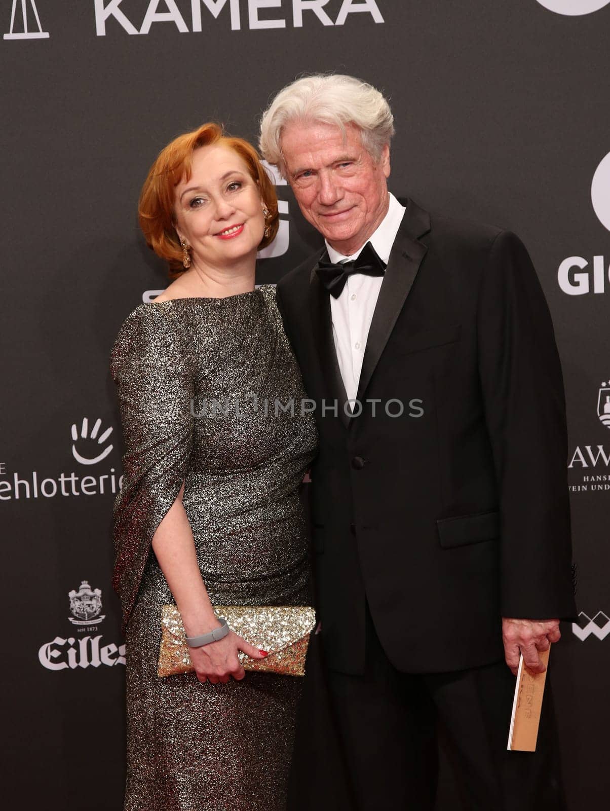 Verena Prochnow and Juergen Prochnow ,. Presentation of the GOLDEN CAMERA 2017 at Messe Hamburg