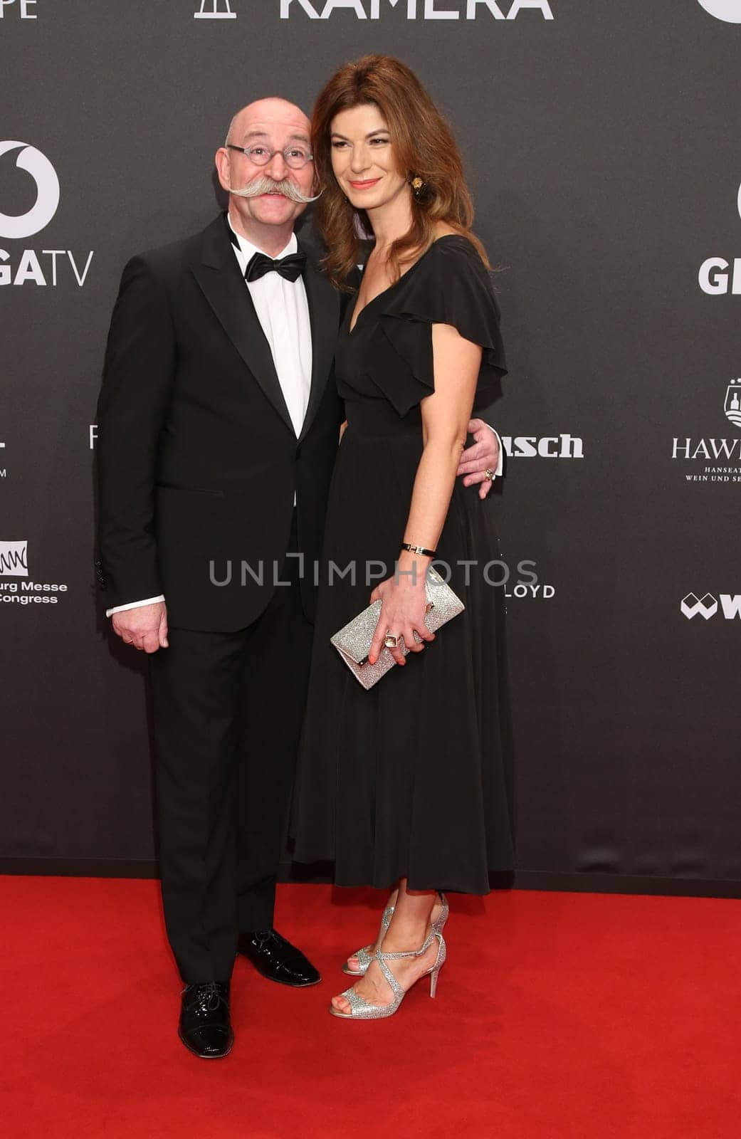 Horst Lichter with Nada Sosinka ,. Presentation of the GOLDEN CAMERA 2017 at Messe Hamburg