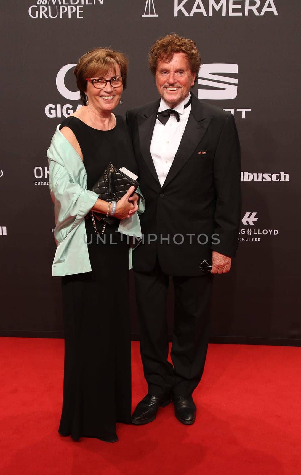 Uschi Wolters with Dieter Wedel,. Presentation of the GOLDEN CAMERA 2017 at Messe Hamburg