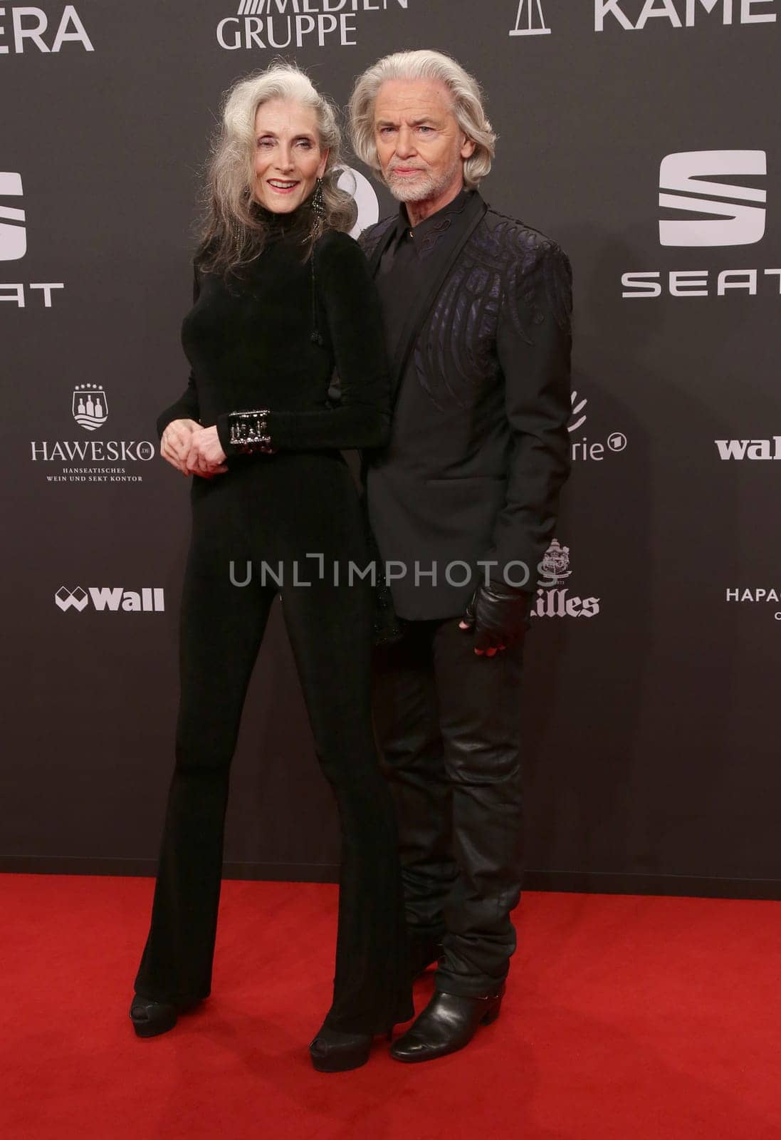 Eveline Hall and Hermann Buehlbecker ,. Presentation of the GOLDEN CAMERA 2017 at Messe Hamburg