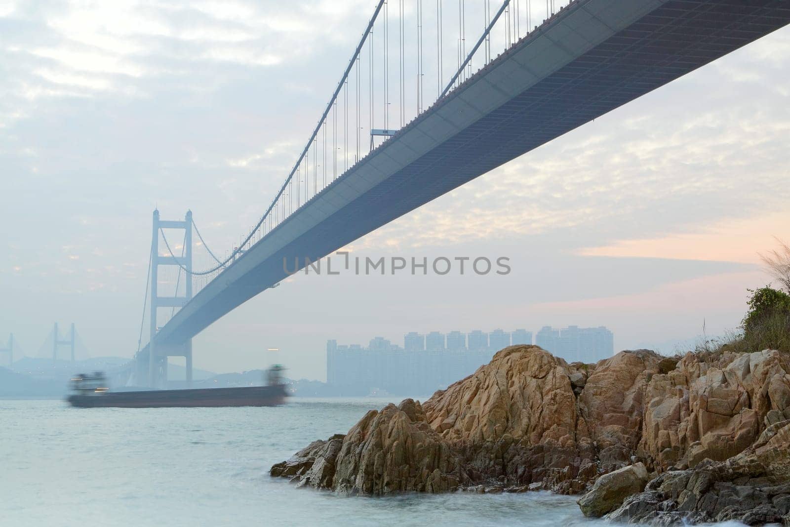 Tsing ma bridge sunset,Hongkong