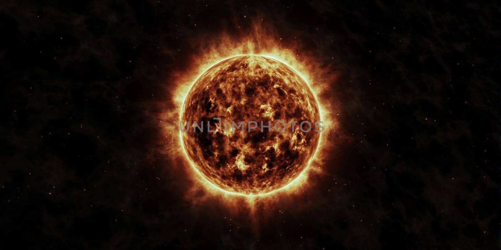 The Sun animation with star background