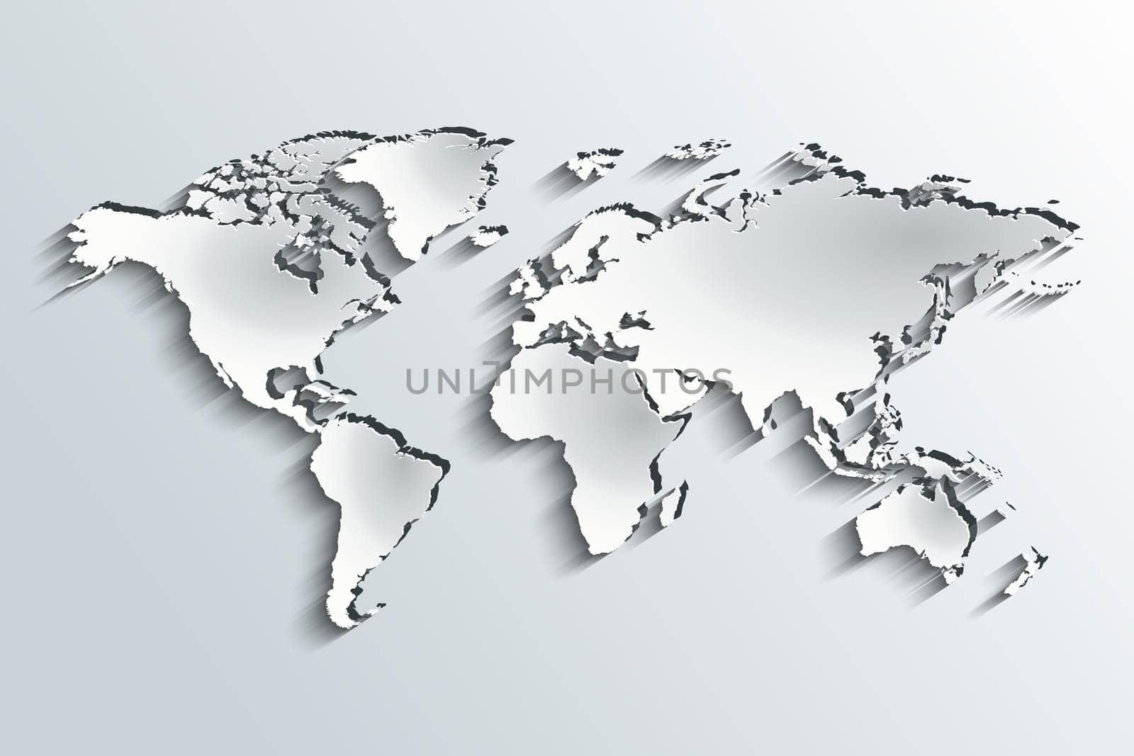 World map embossed in peeling paper over a grey gradient