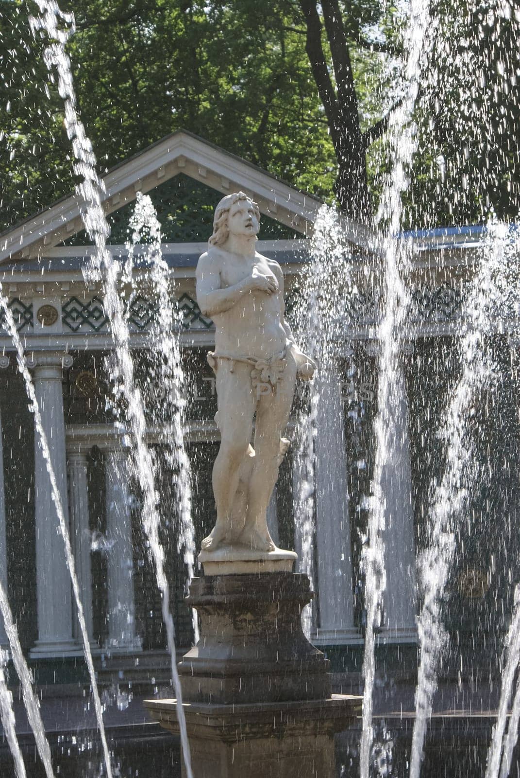 Saint-Petersburg, Russia - August 12, 2016: Fountains. Statues and monuments of St. Petersburg. City St. Petersburg architecture. Fountains in the streets and squares.