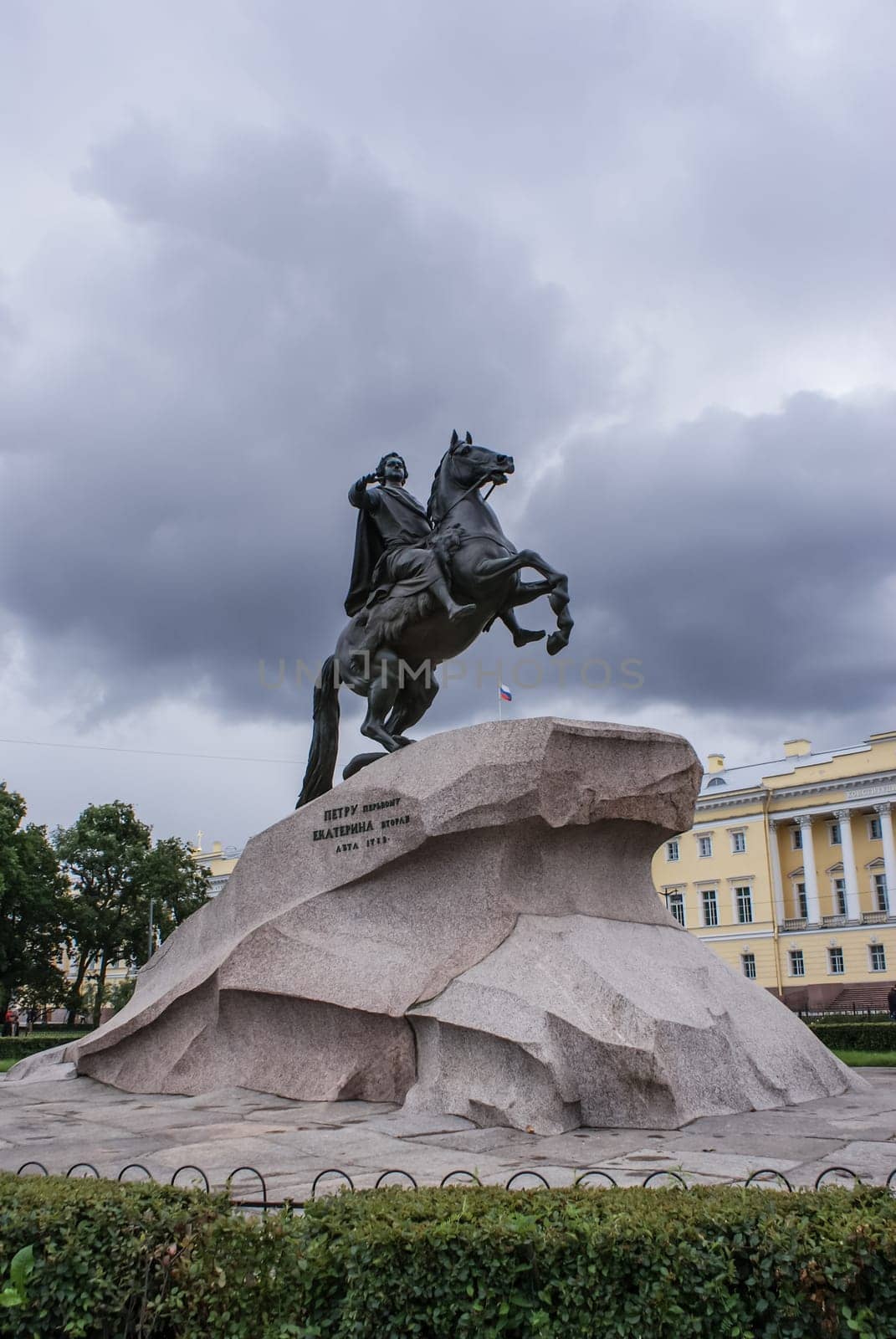 Saint-Petersburg, Russia - August 12, 2016: Statues and monuments of St. Petersburg. City St. Petersburg architecture. Sculptures in style