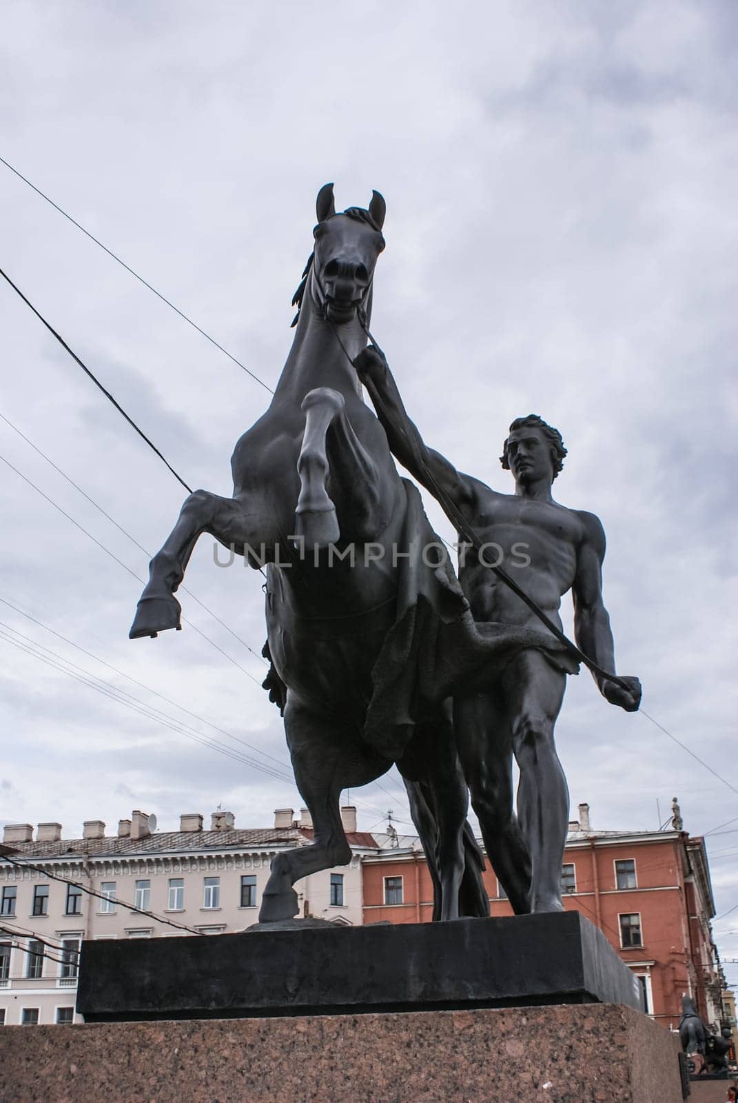 Saint-Petersburg, Russia - August 12, 2016: Statues and monuments of St. Petersburg. City St. Petersburg architecture. Sculptures in style