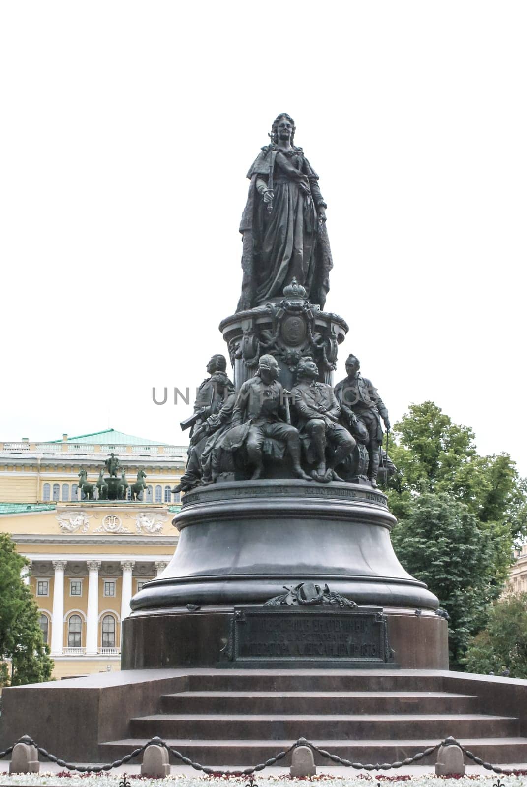 Saint-Petersburg, Russia - August 12, 2016: Statues and monuments of St. Petersburg. City St. Petersburg architecture. Sculptures in style